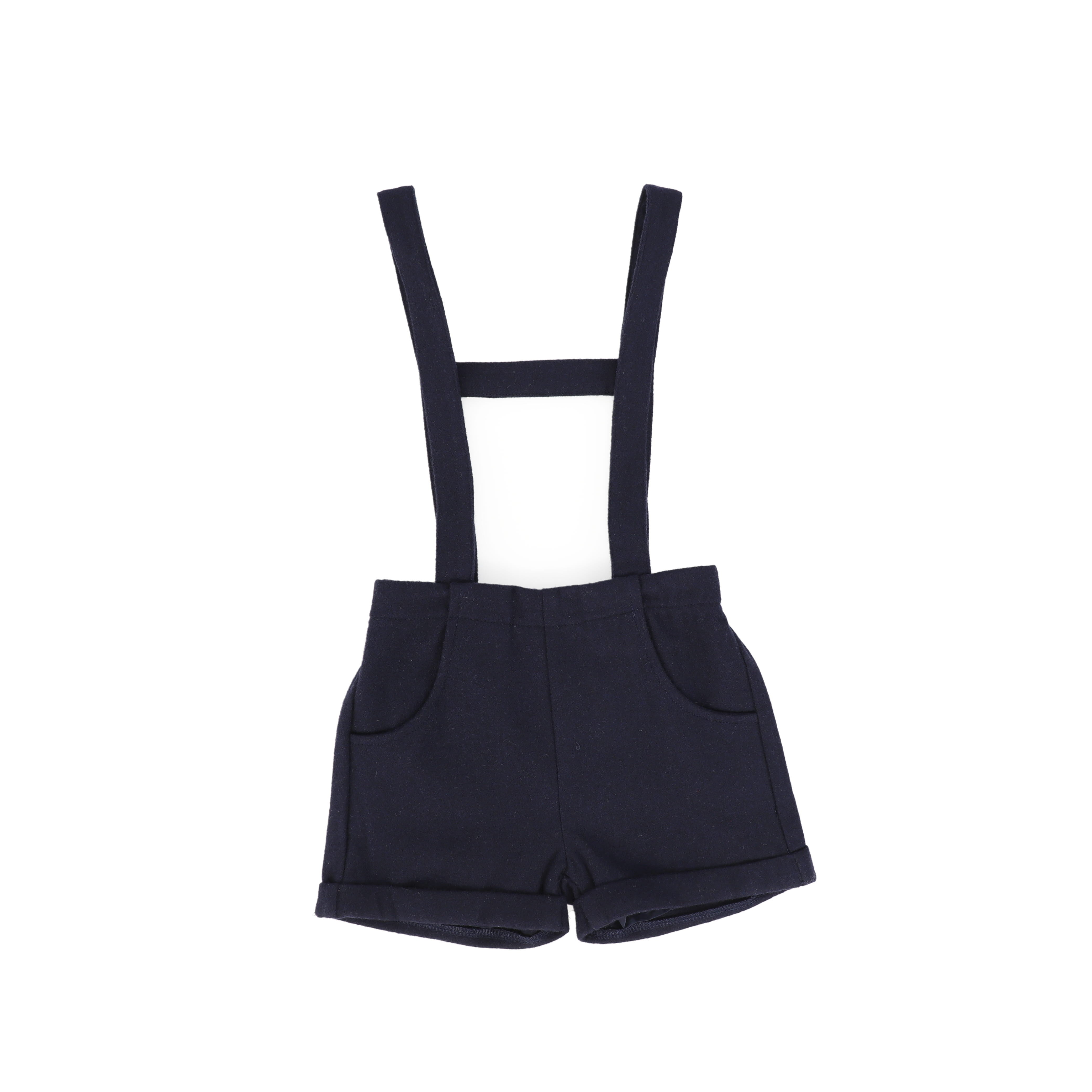 Navy blue shorts with suspenders best sale