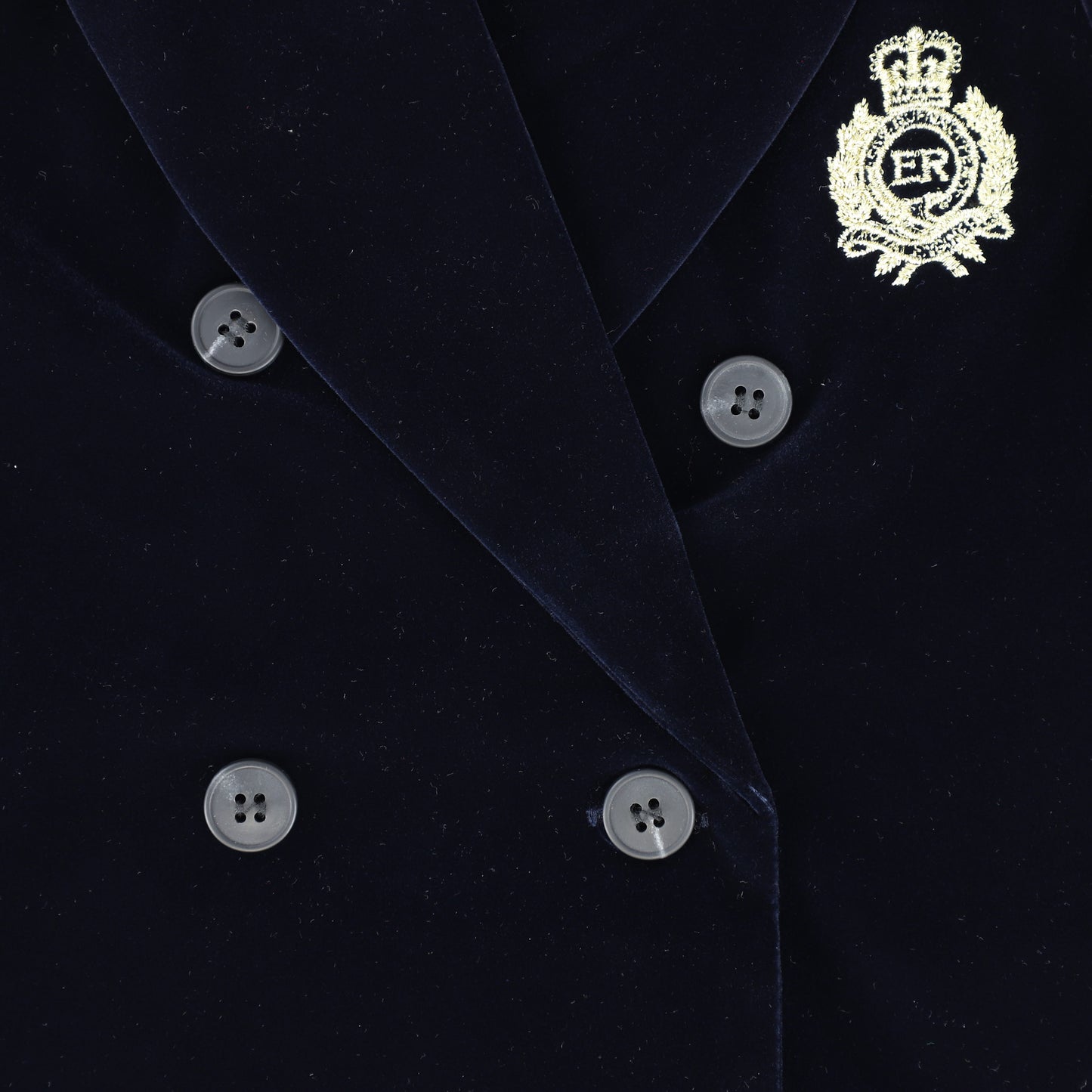 ONE CHILD NAVY VELVET EMBLEM BLAZER