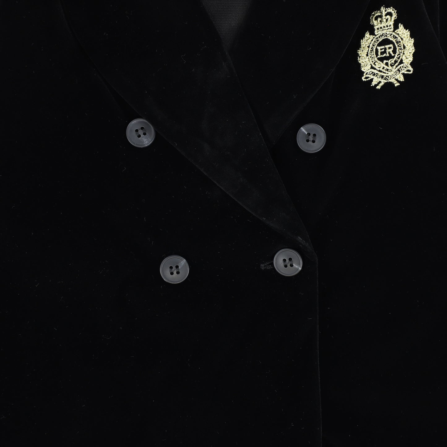 ONE CHILD BLACK VELVET EMBLEM BLAZER