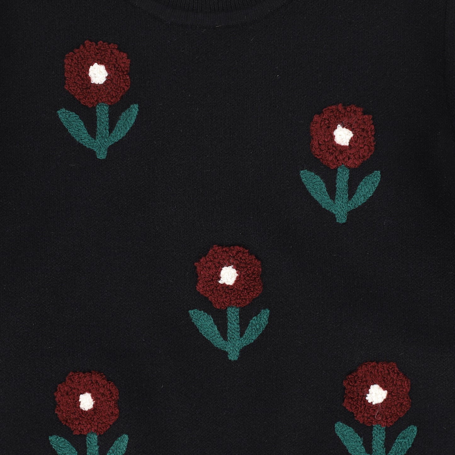 PAPILLON BLACK FLOWER SWEATER