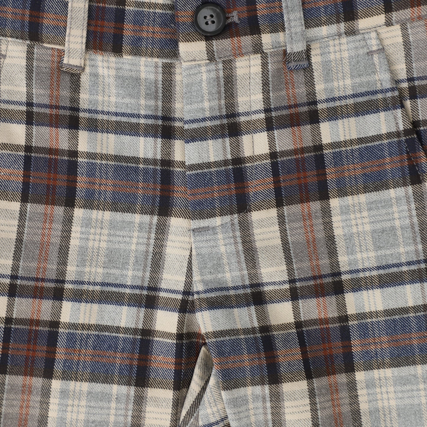 ONE CHILD NAVY GREY PLAID PANTS