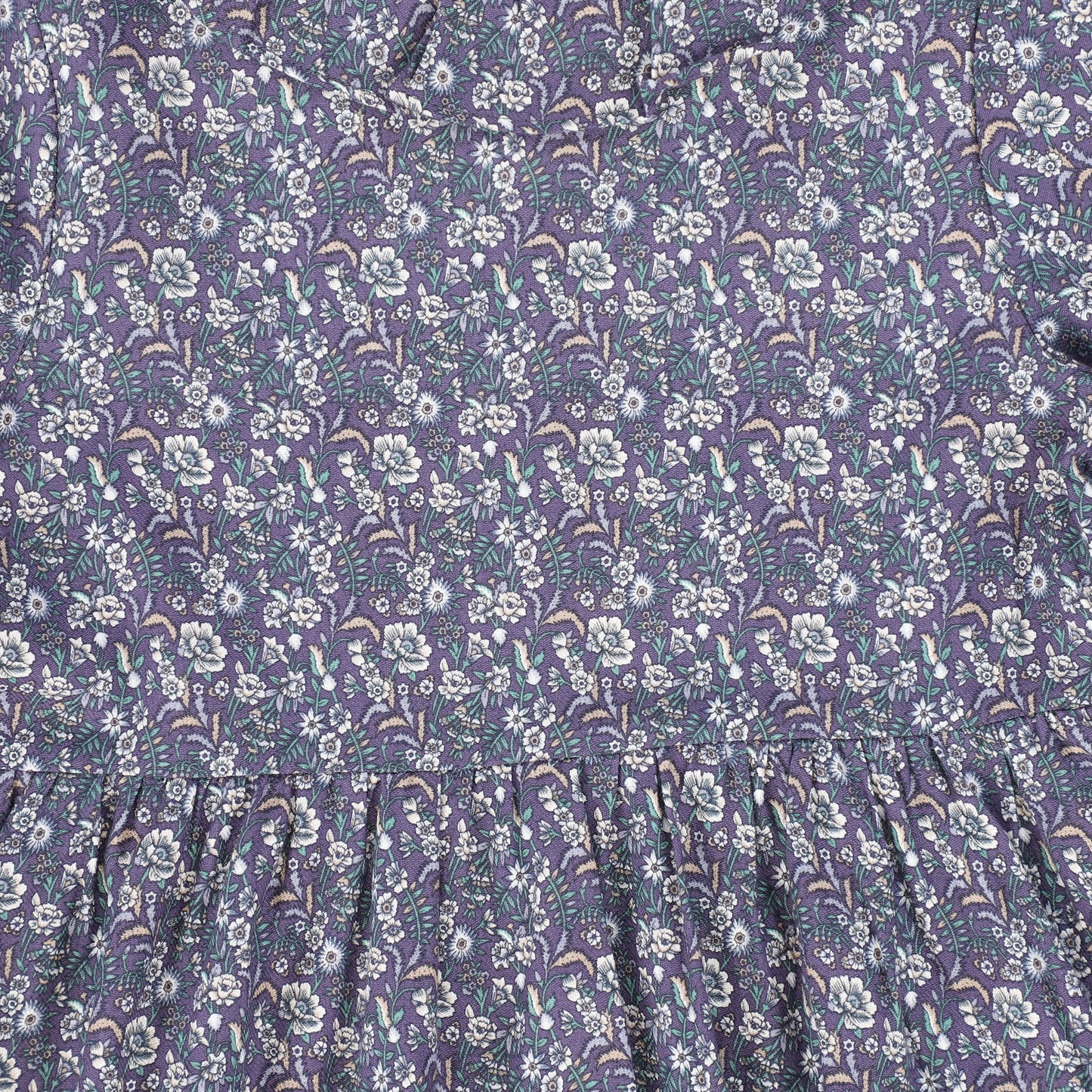 ONE CHILD BLUE FLORAL RUFFLE COLLAR DRESS