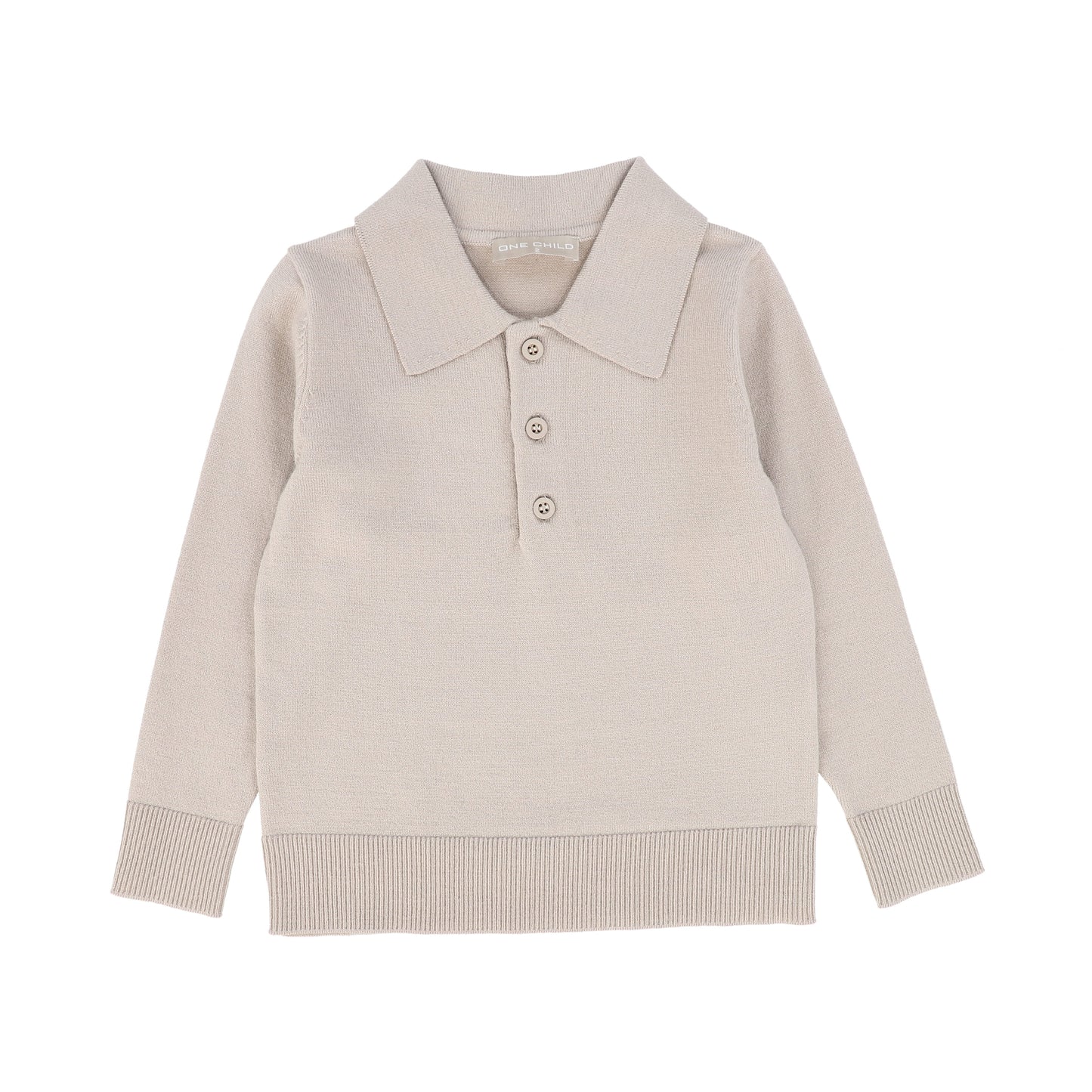ONE CHILD OATMEAL KNIT COLLAR SHIRT