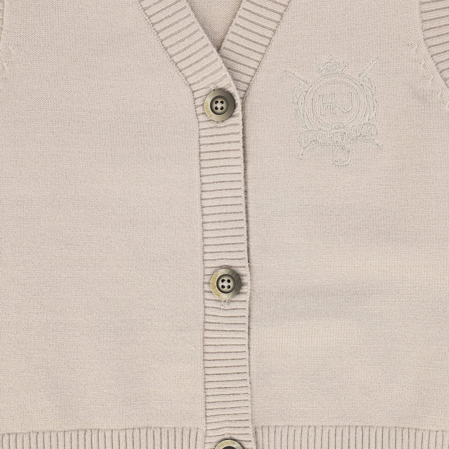 ONE CHILD OATMEAL KNIT EMBLEM VEST