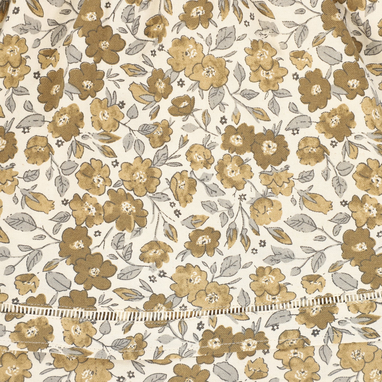 ONE CHILD BROWN FLORAL HIGH NECK PUFF SLEEVE DRESS