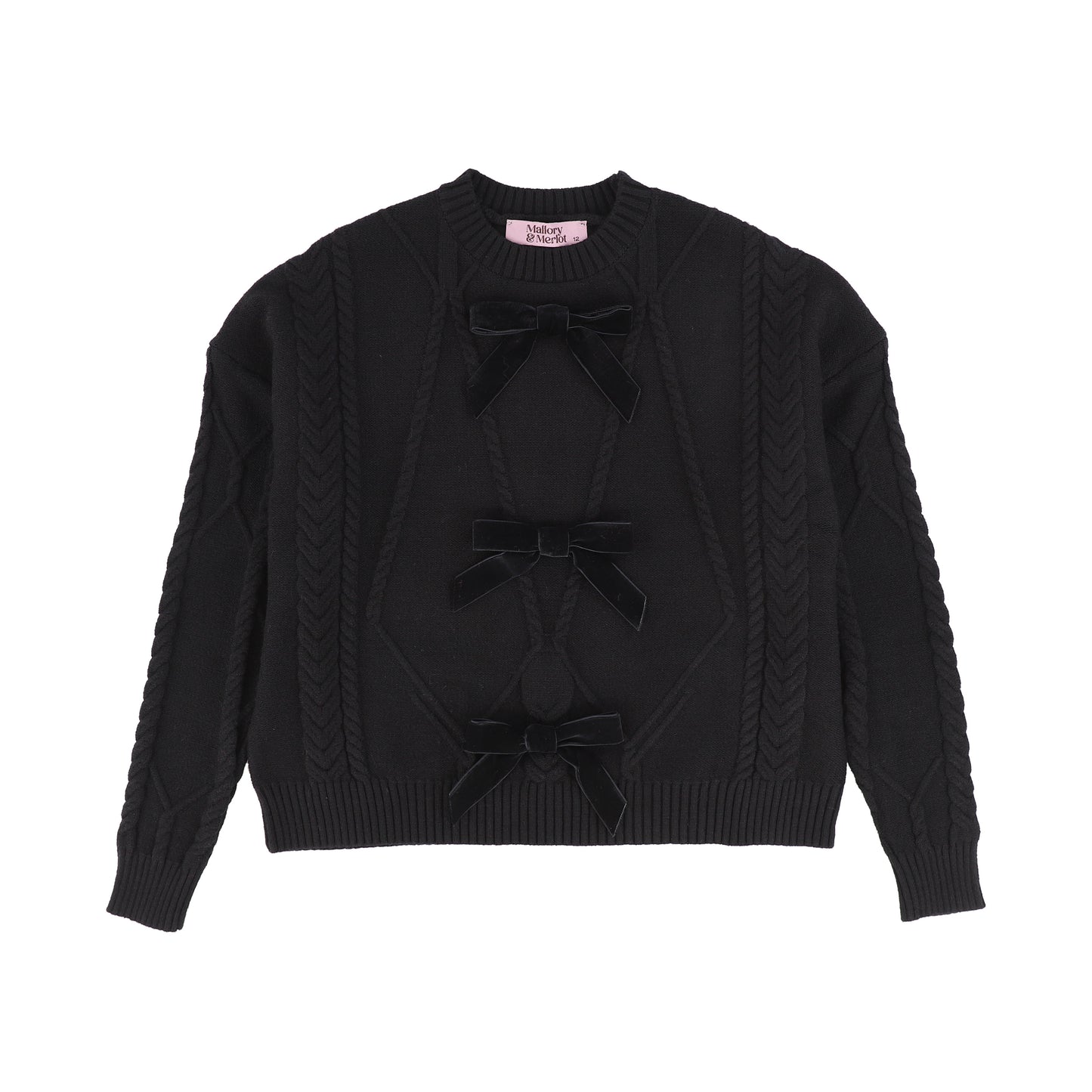MALLORY AND MERLOT BLACK BOW SWEATER
