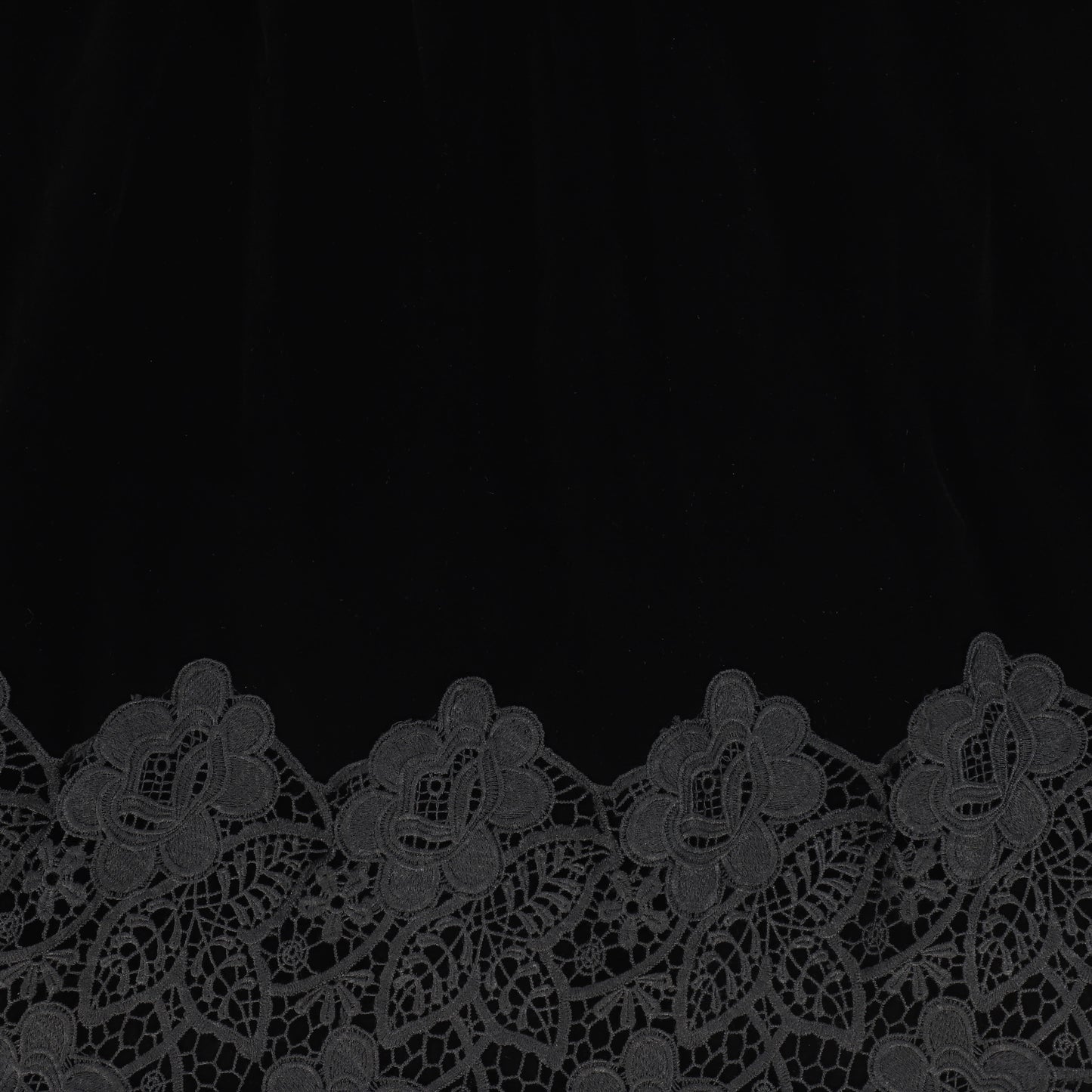 ONE CHILD BLACK VELVET LACE TRIM SKIRT