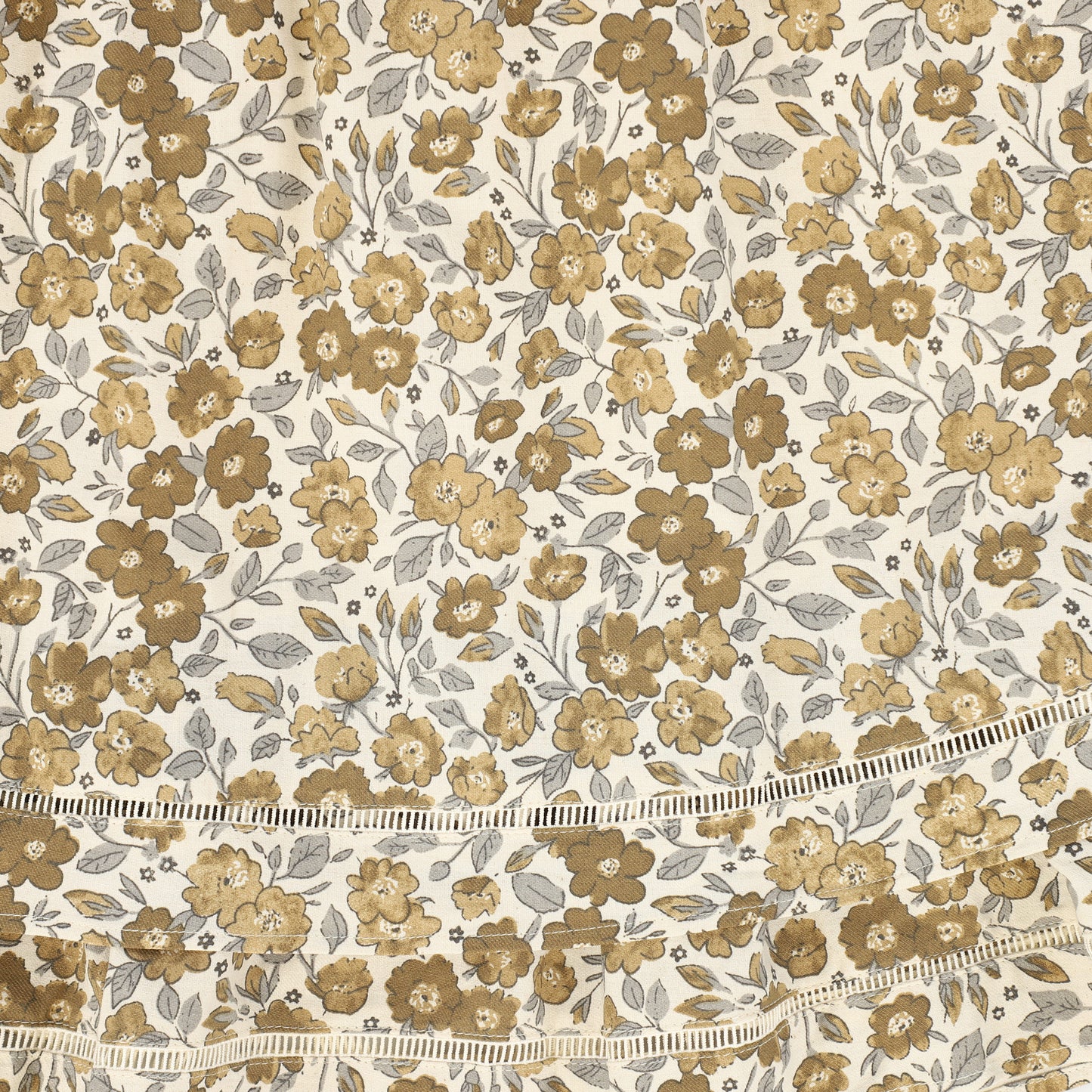 ONE CHILD BROWN FLORAL WAISTED FLARE SKIRT