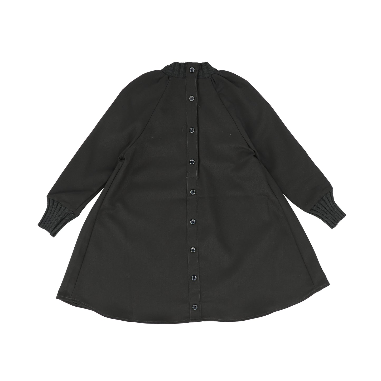 ONE CHILD HUNTER GREEN WOOL RIBBED KNIT COLLAR SWING DRESS