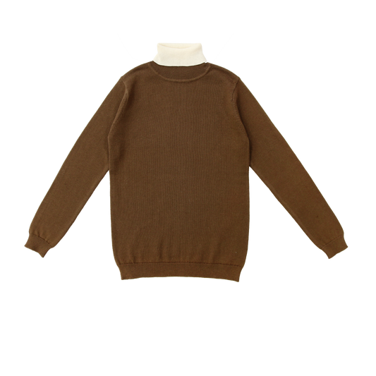 COCO BLANC MOCHA COLORBLOCK TURTLE NECK