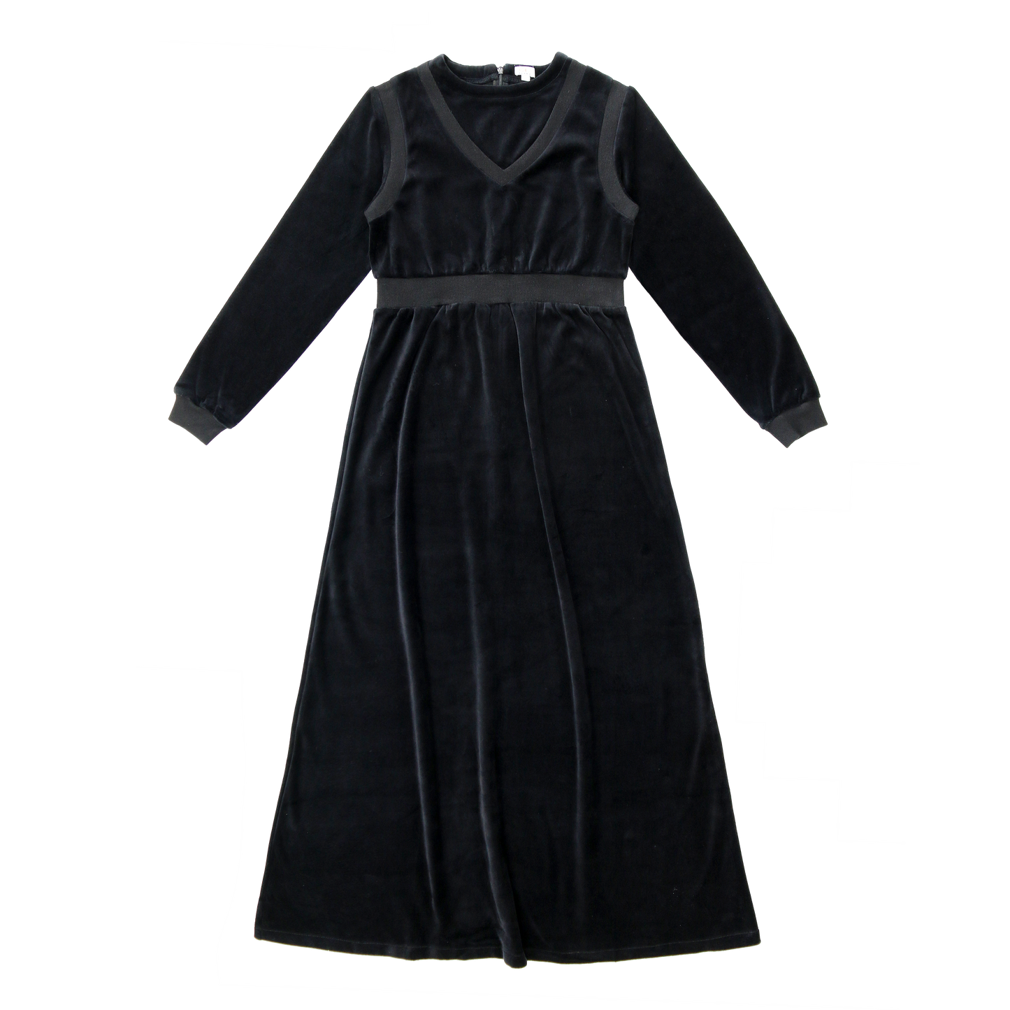 COCO BLANC BLACK VELOUR MAXI DRESS
