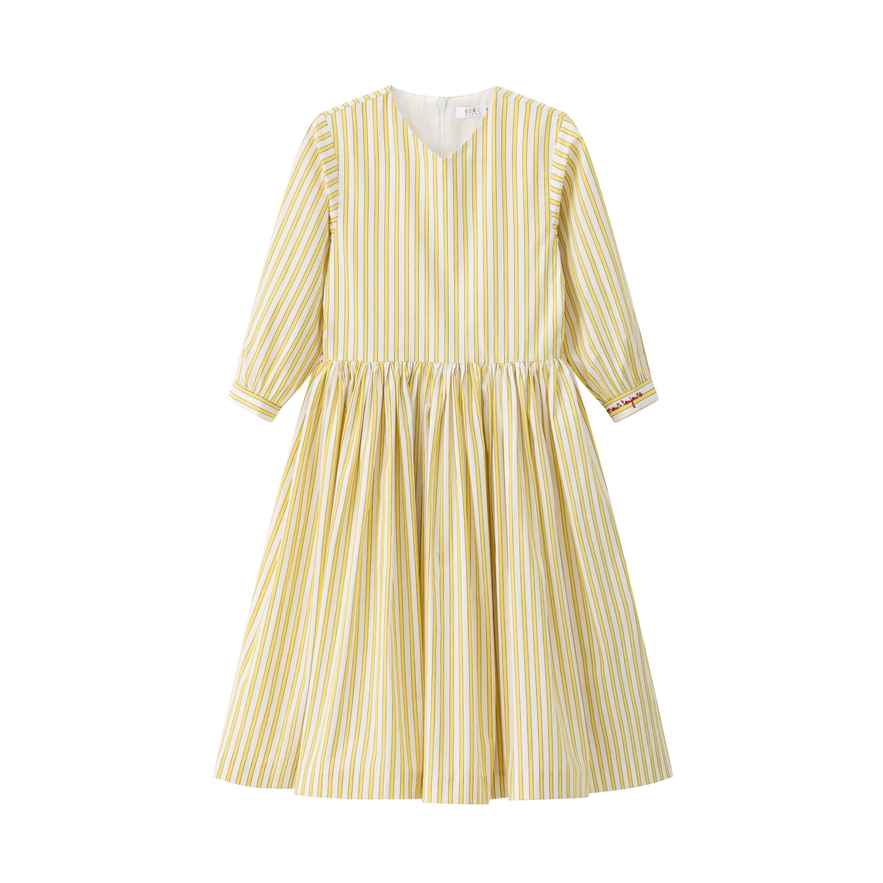 white dress with gold stripes Cove Dress main image 0