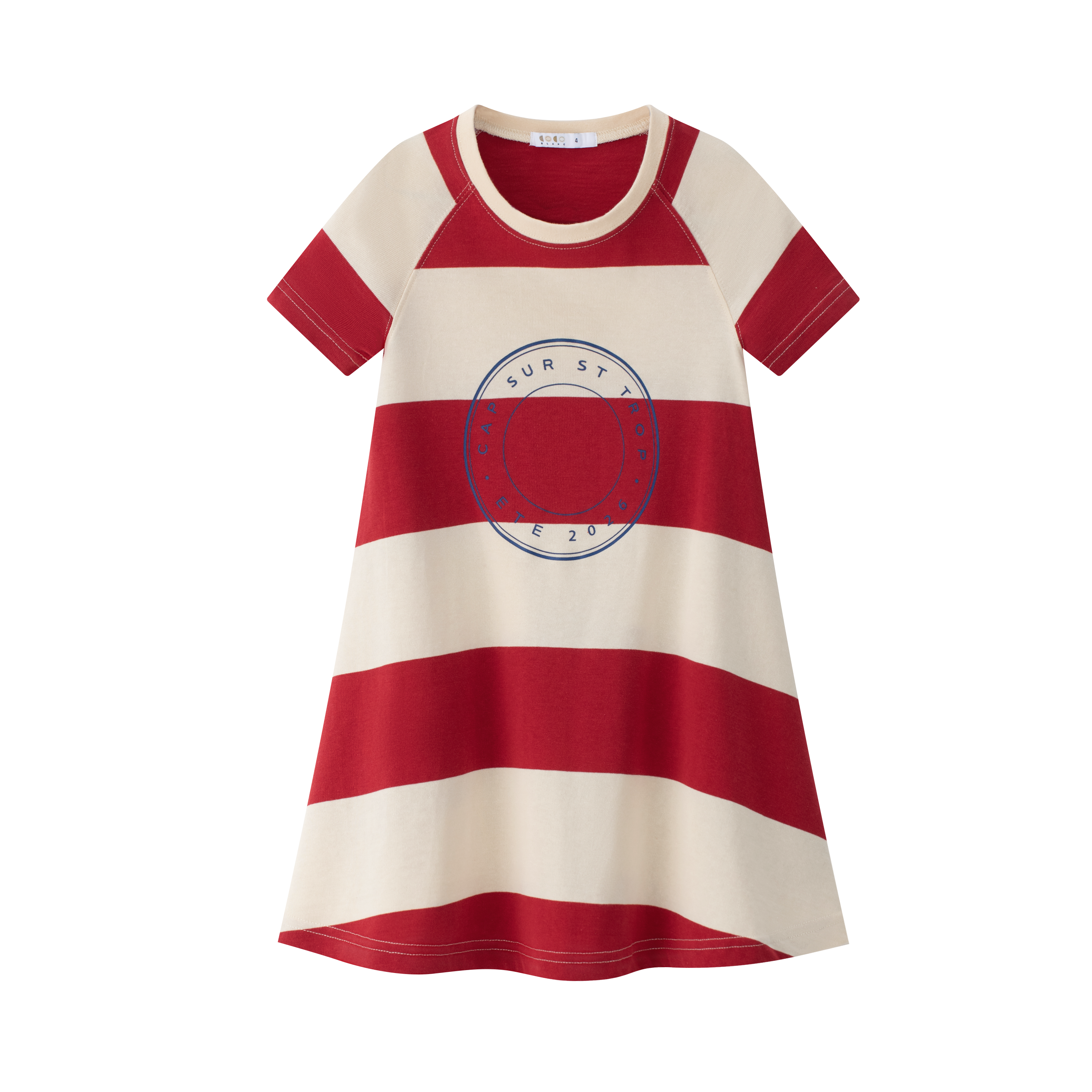 red and white stripe dress Red Wide Stripe Ss Dress