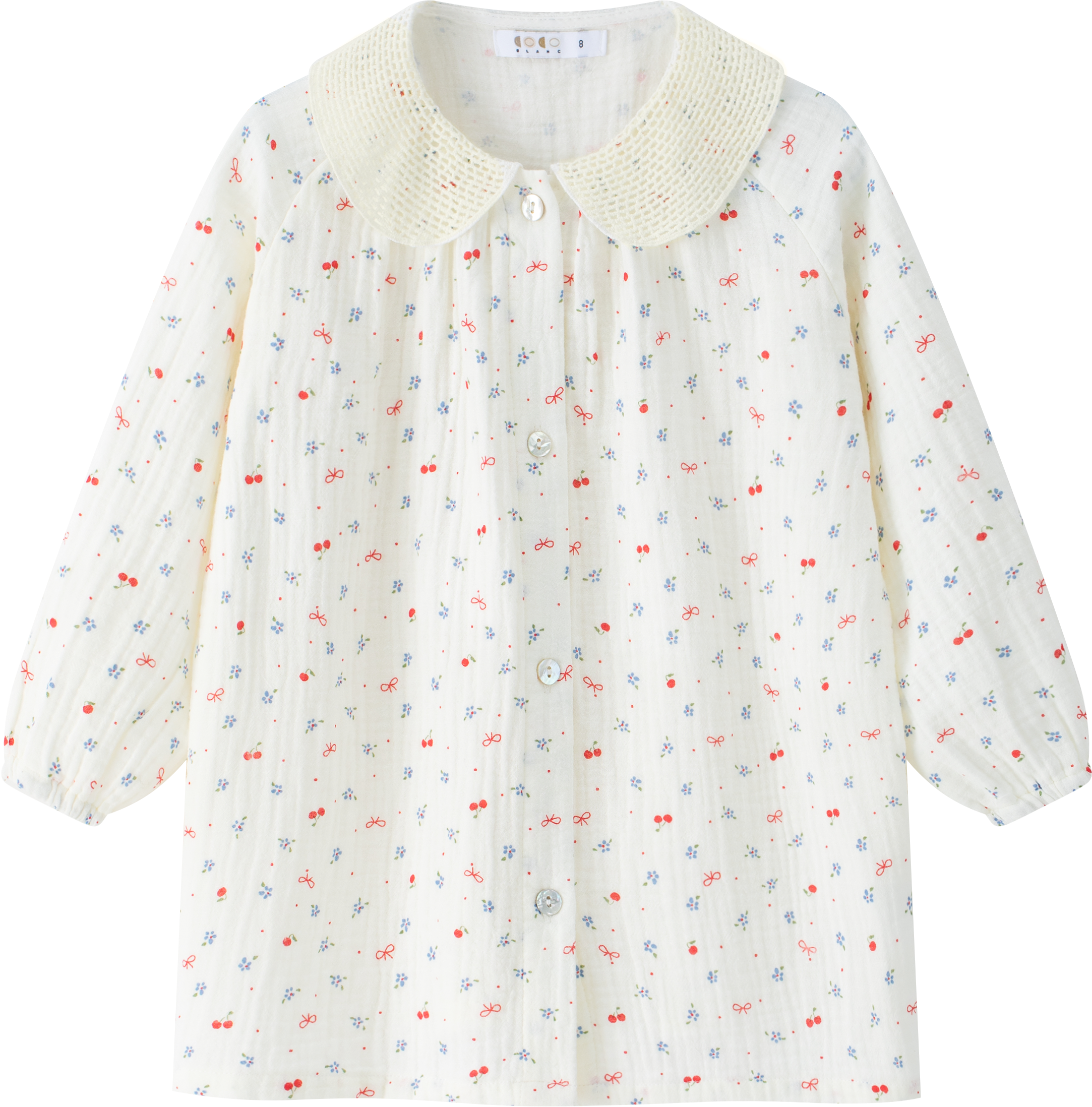 COCO BLANC IVORY GAUZE CHERRY PRINT BLOUSE [FINAL SALE] – Luibelle