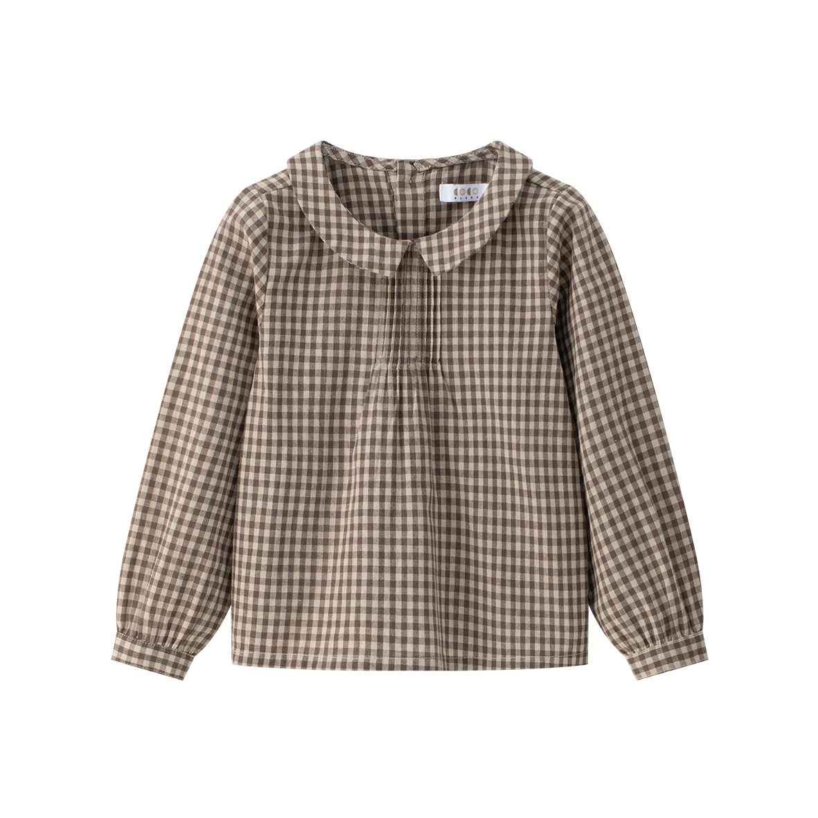 COCO BLANC CAMEL GINGHAM PETER PAN COLLAR SHIRT