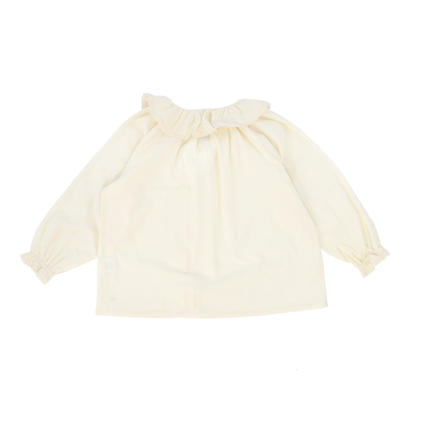 CERA UNA VOLTA CREAM RUFFLE COLLAR LACE TRIM TOP
