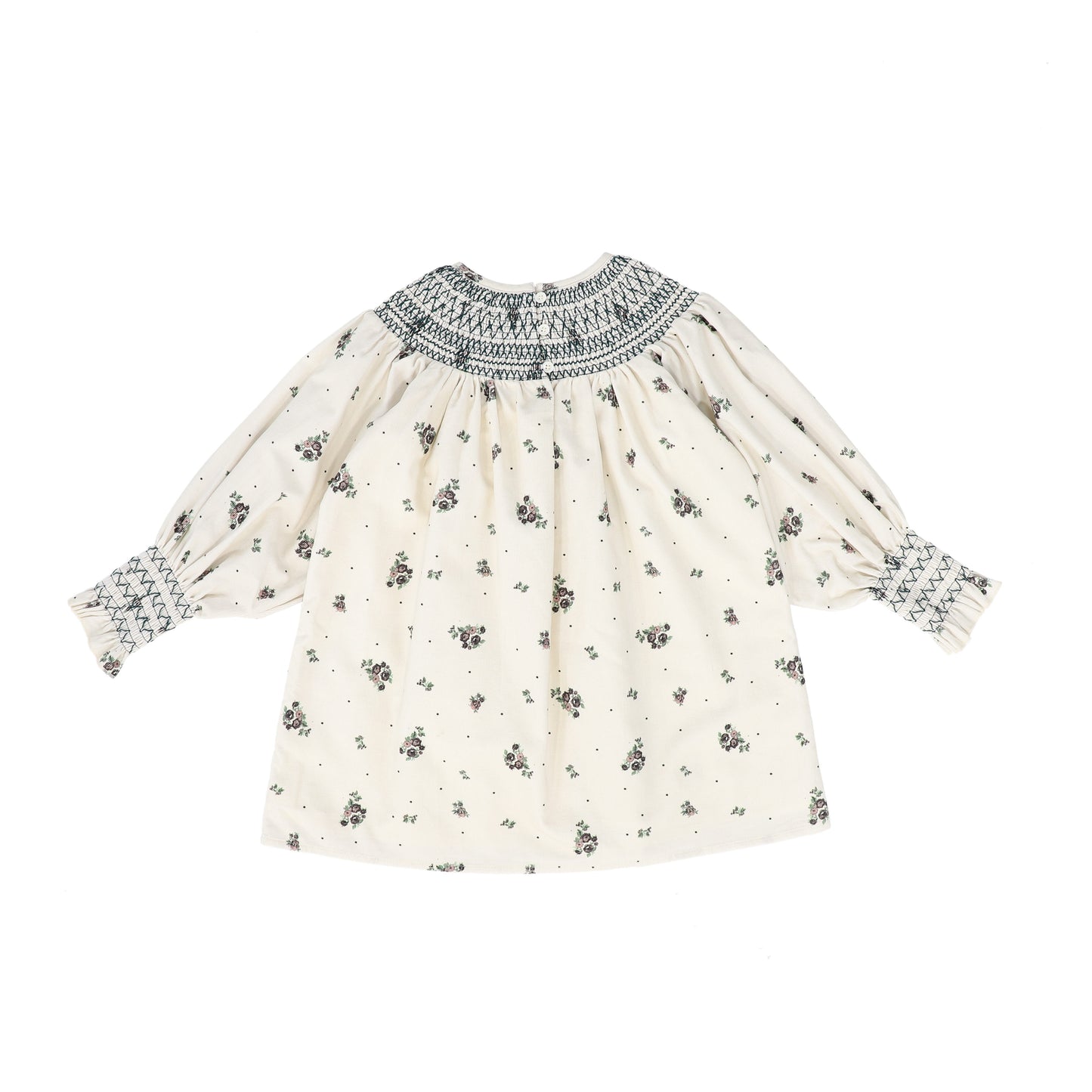 CERA UNA VOLTA CREAM FLOWER PRINT SMOCK DRESS
