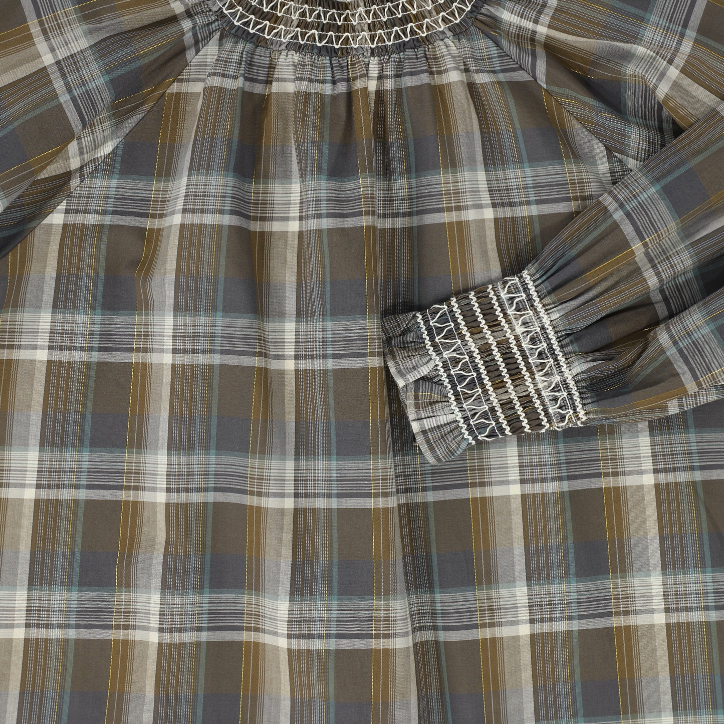 CERA UNA VOLTA CHECKED SMOCK DRESS