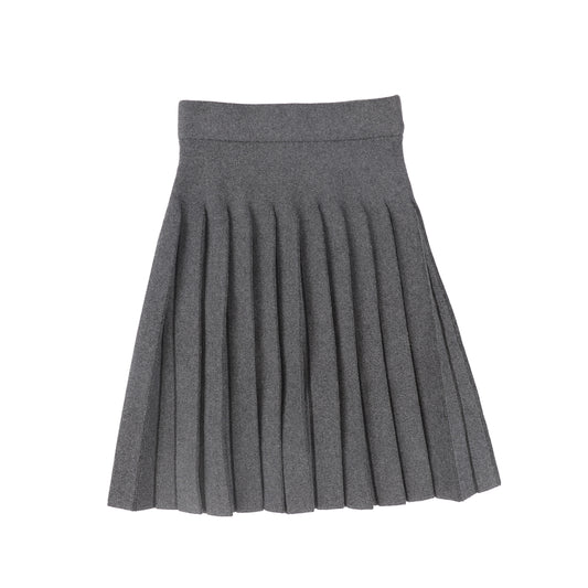 BAMBOO CHARCOAL KNIT DROP PLEAT SKIRT