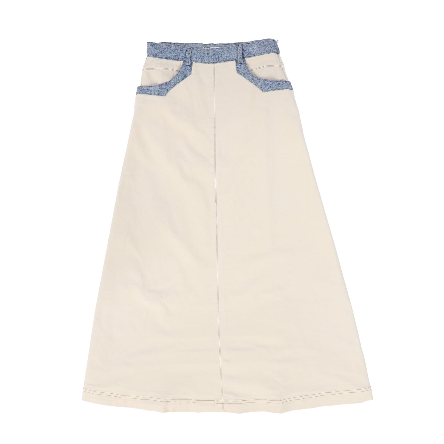 CREW KIDS BEIGE CONTRAST TRIM MAXI SKIRT