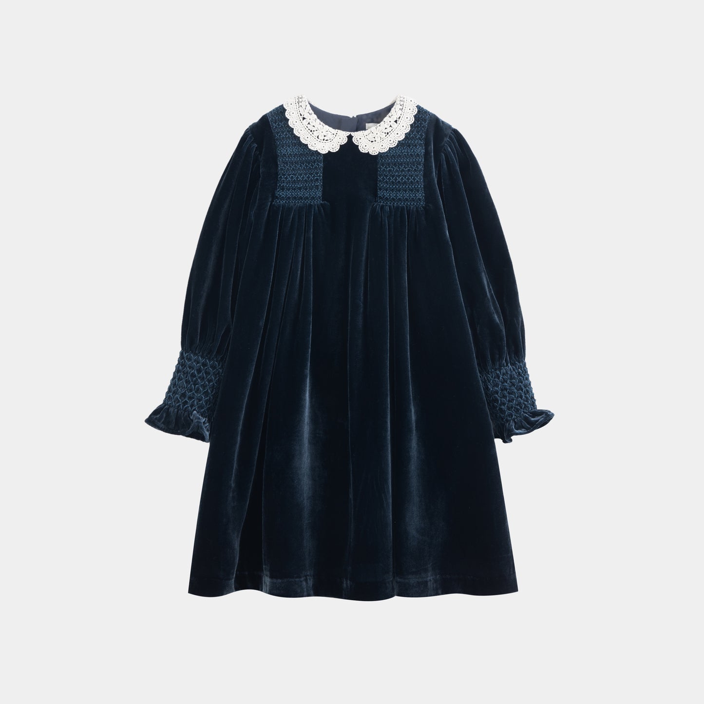 CERA UNA VOLTA NAVY VELVET COLLAR DRESS