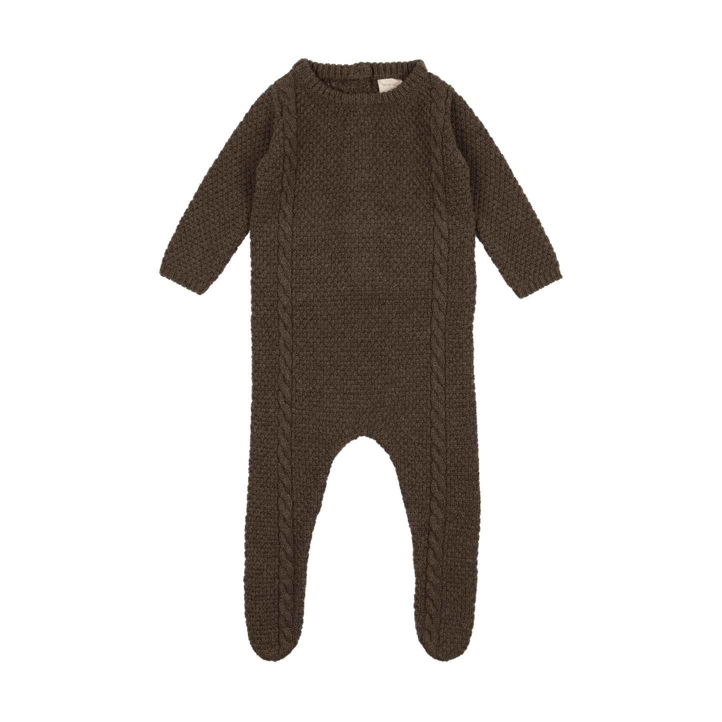 ANALOGIE HEATHER BROWN CABLE KNIT FOOTIE
