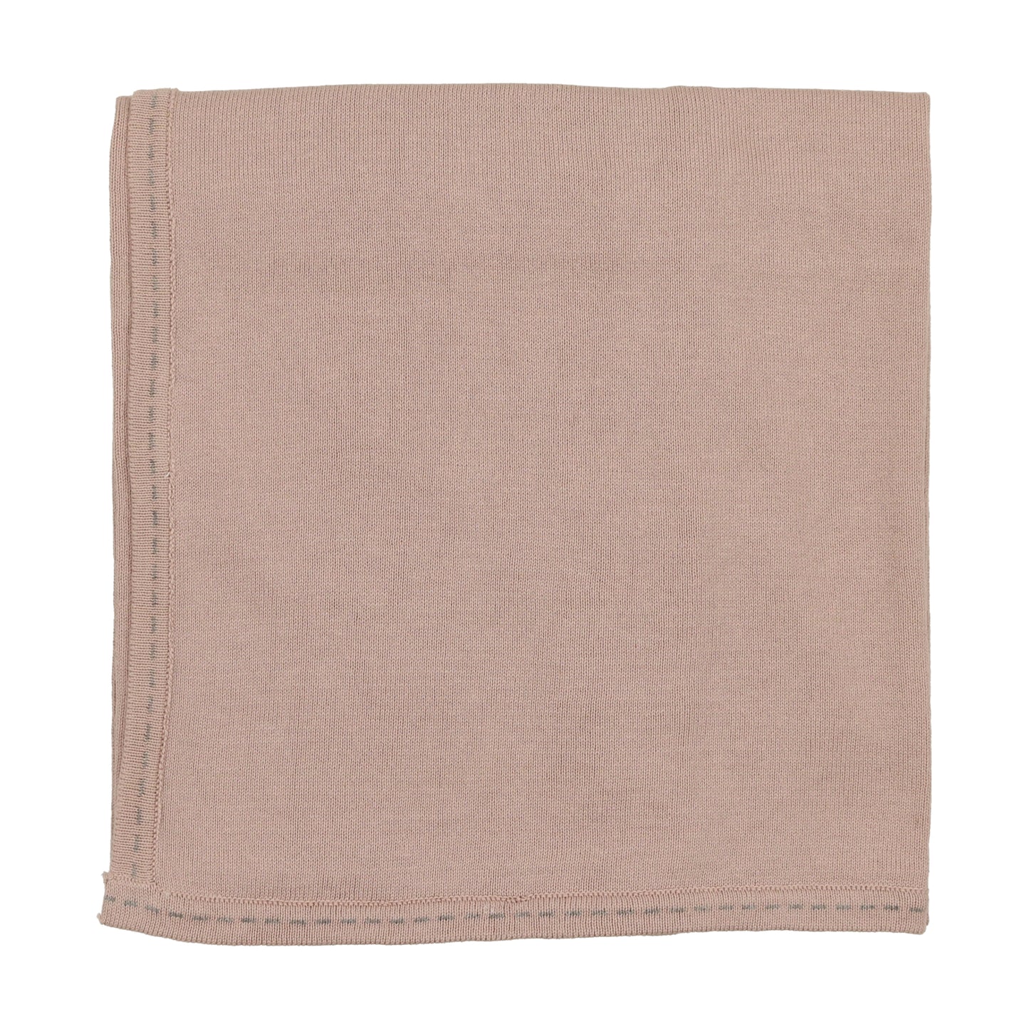 BEE & DEE CINNAMON PINK CONTRAST STITCH KNIT BLANKET