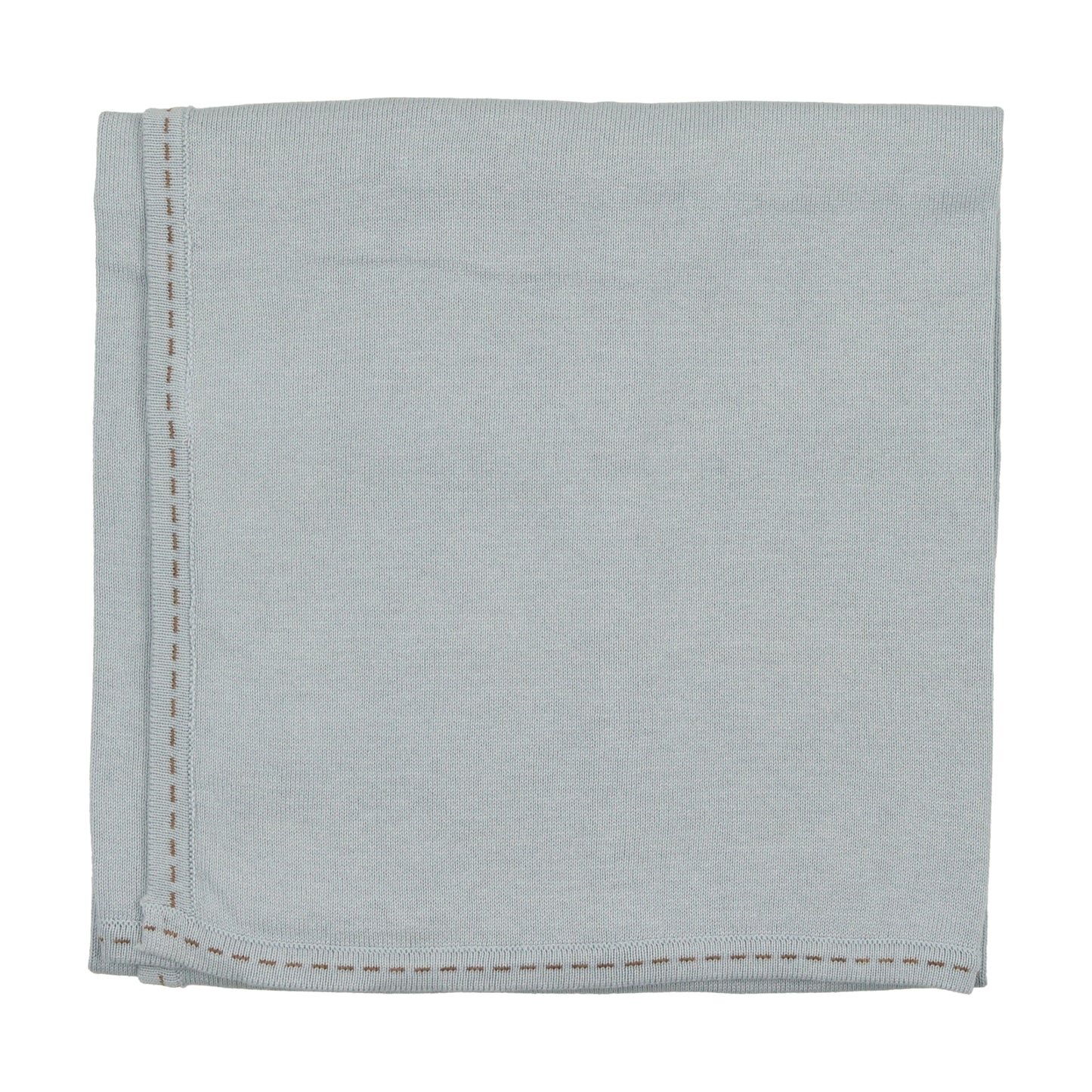 BEE & DEE SKY BLUE CONTRAST STITCH KNIT BLANKET