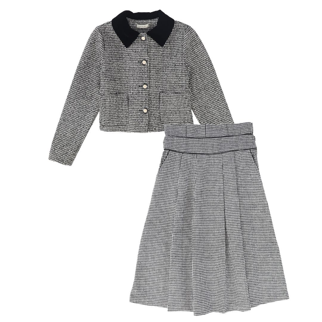 VALENTINA BLACK/WHITE HOUNDSTOOTH SET