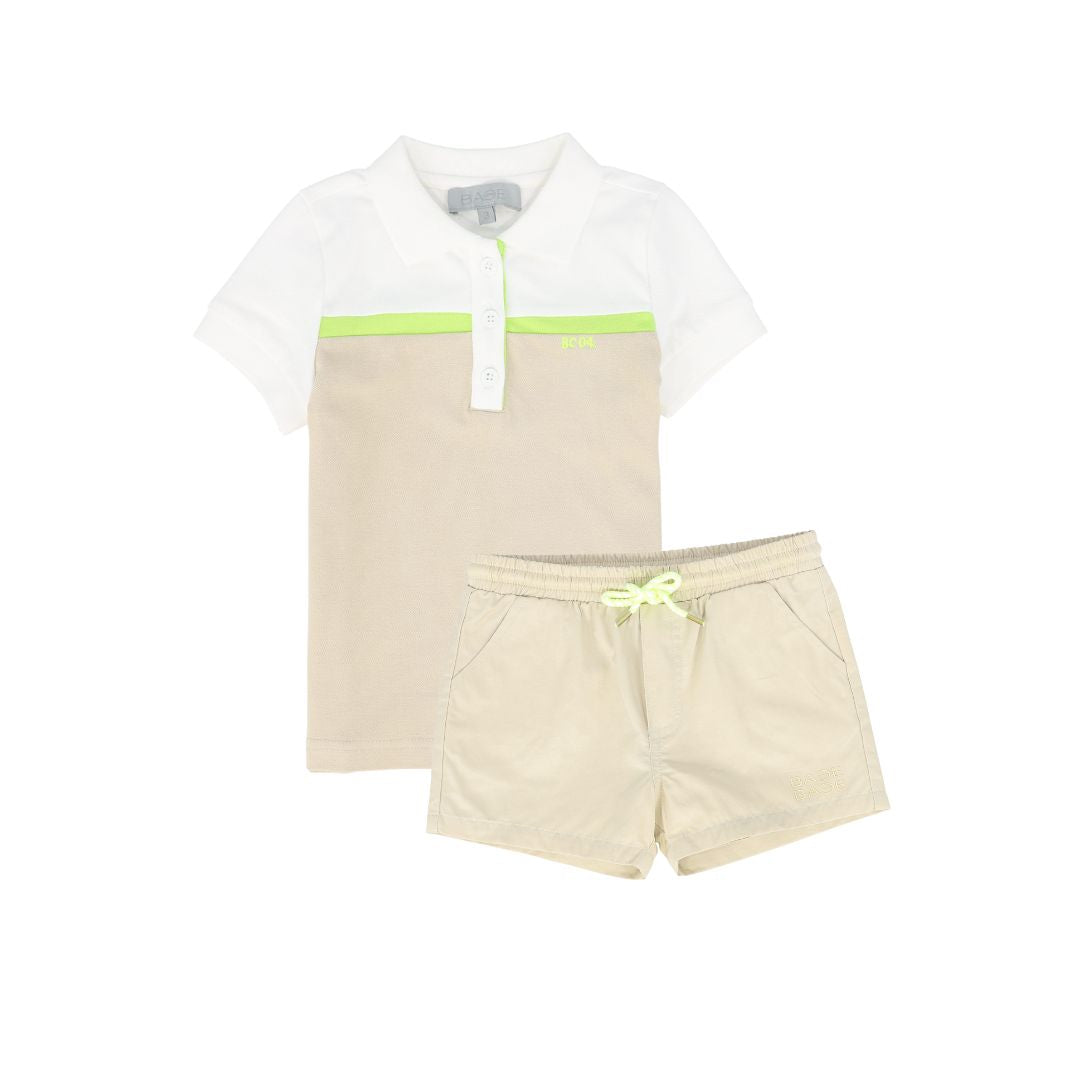 BACE COLLECTION TAN ROPE SHORTS SET