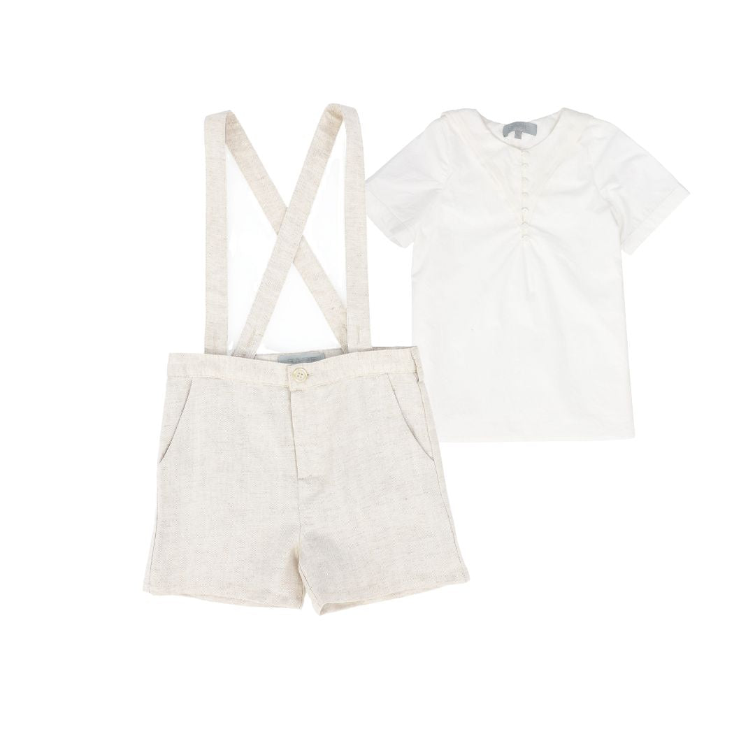 BACE COLLECTION BEIGE LINEN HERRINGBONE SET