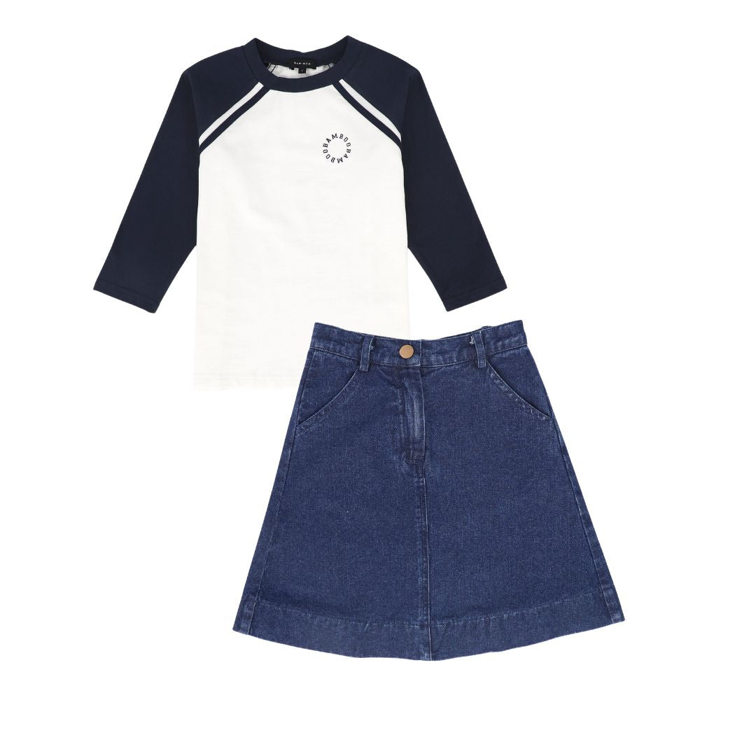 BAMBOO NAVY RAGLAN LOGO SET