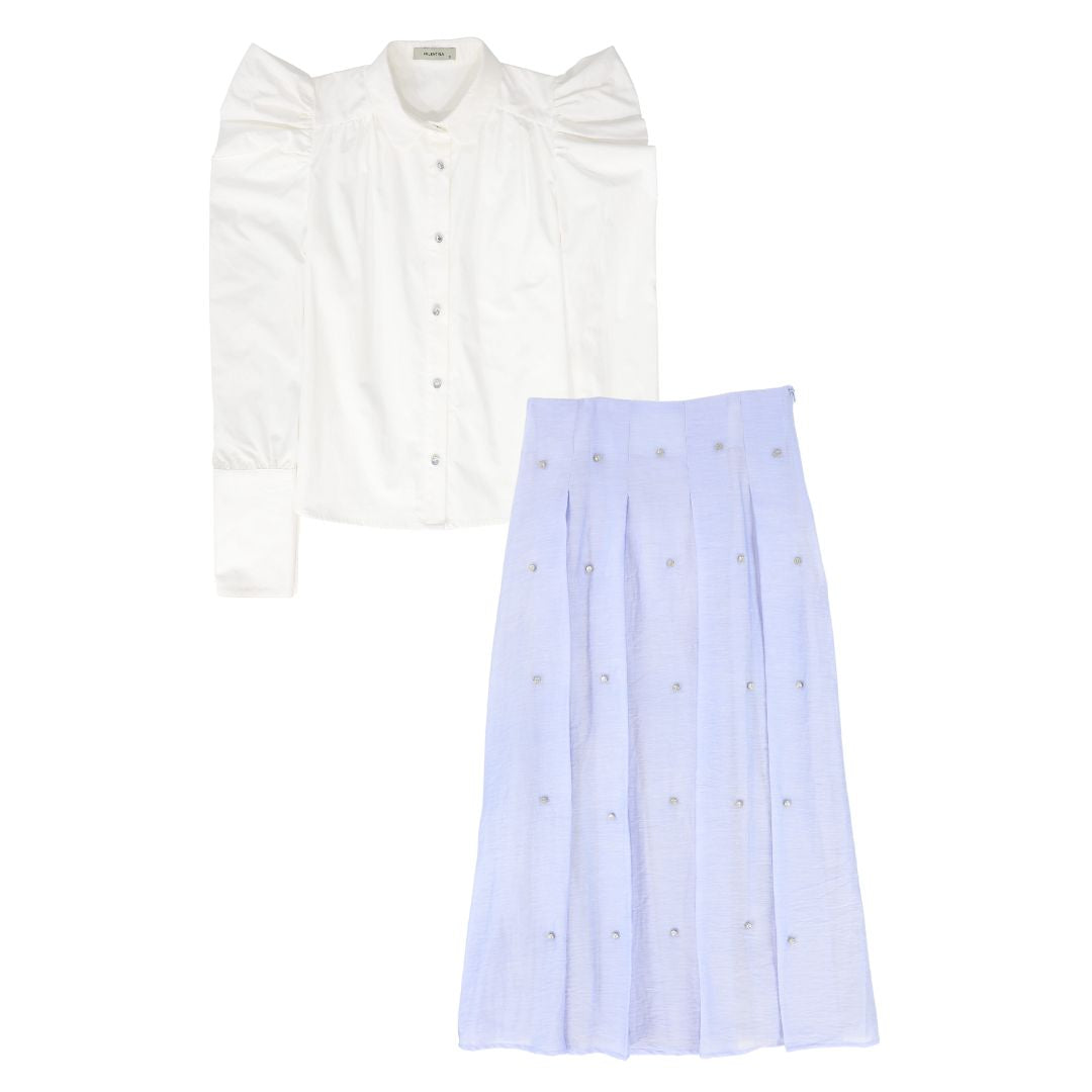 VALENTINA LIGHT BLUE/WHITE DIAMOND SET