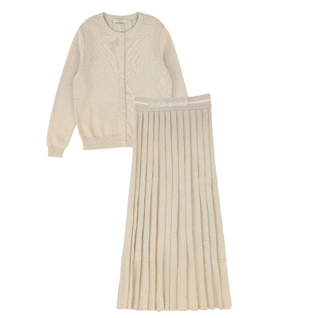 VALENTINA GOLD METALLIC CARDIGAN SET