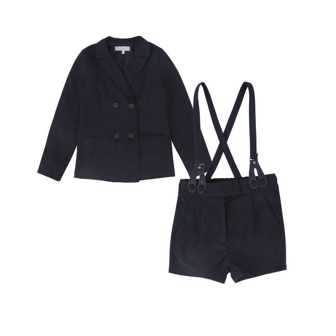 BACE COLLECTION NAVY DOUBLE BREASTED BLAZER SET