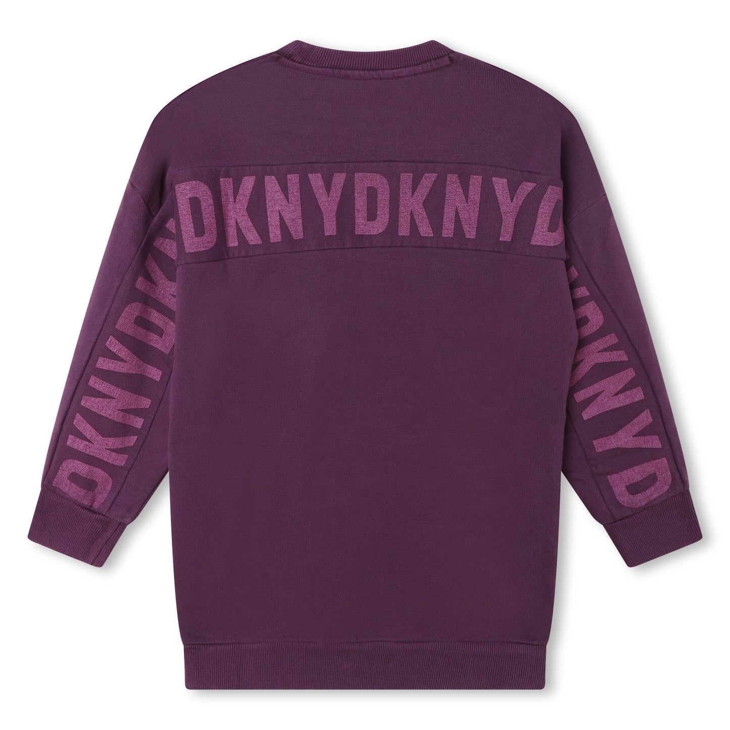 DKNY PURPLE LOGO SWEATSHIRT DRESS