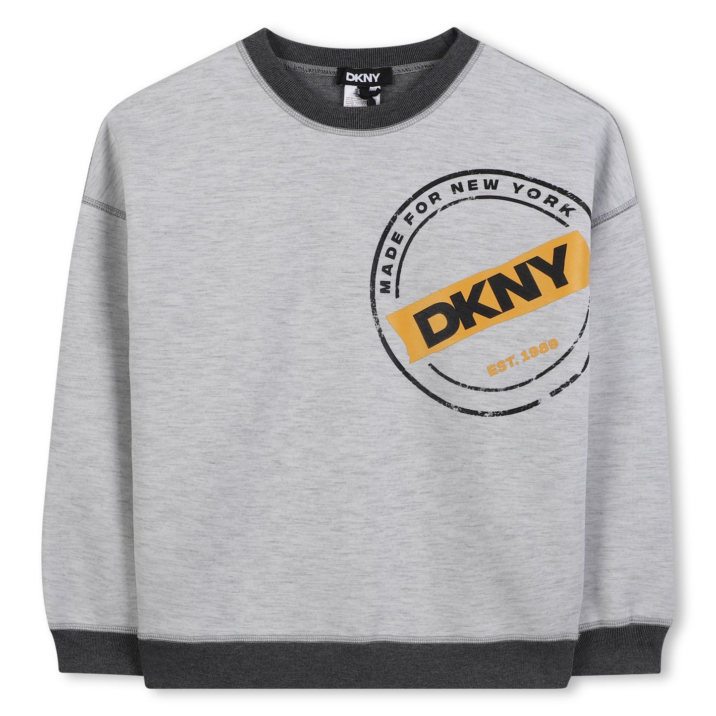 DKNY GREY/ECRU REVERSIBLE LOGO SWEATSHIRT