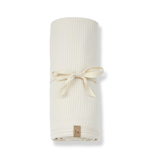 1 + IN THE FAMILY IVORY RIBBED BLANKET [FINAL SALE]