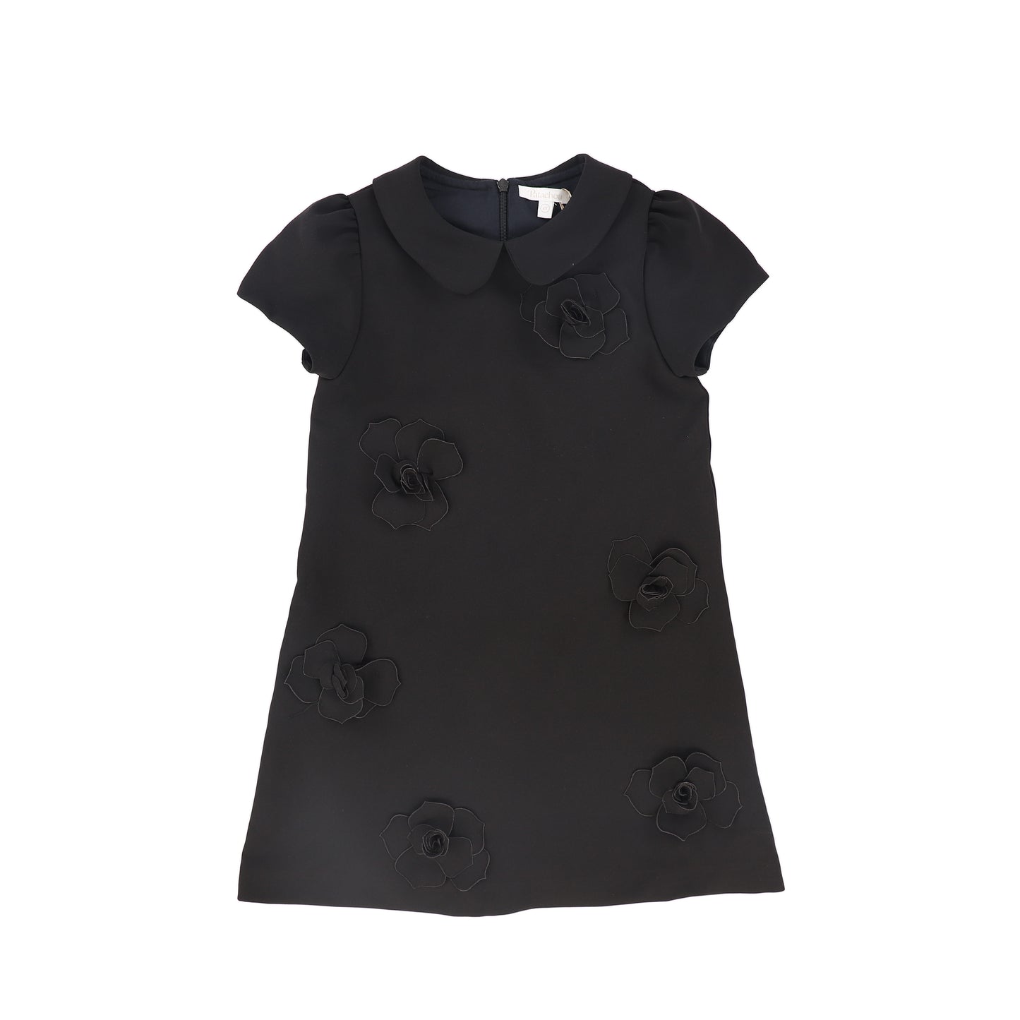 PATACHOU BLACK FLOWER APPLIQUE DRESS