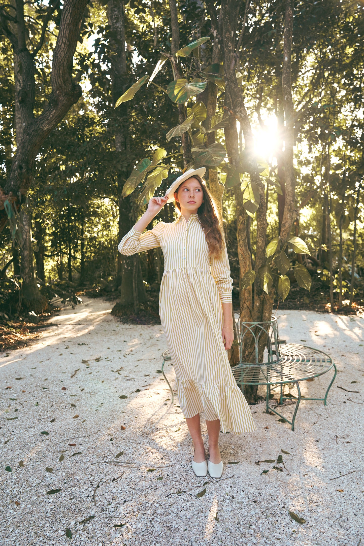 COCO BLANC YELLOW STRIPE SHIRT DRESS