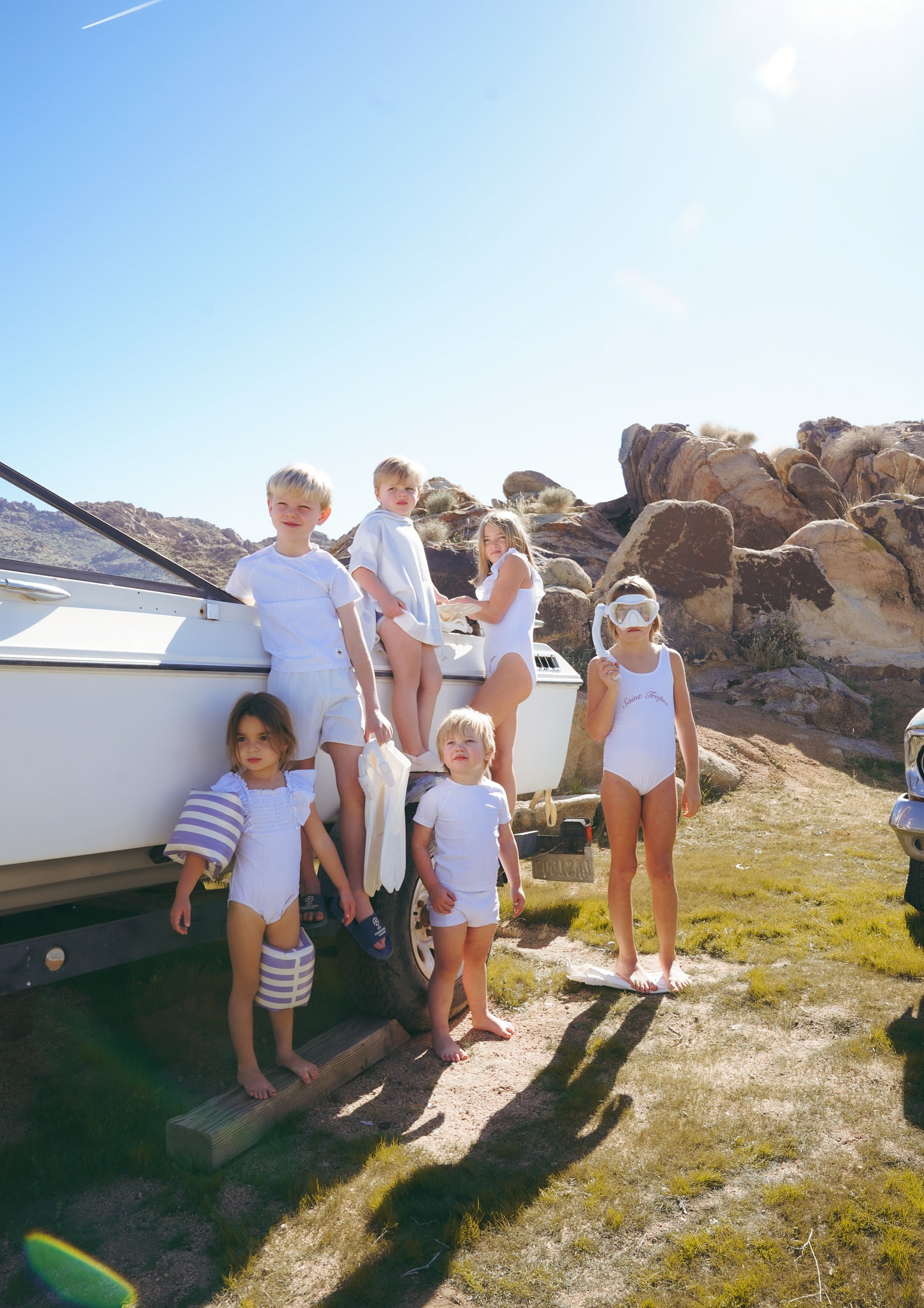 COCO BLANC STRIPE SWIM TRUNKS