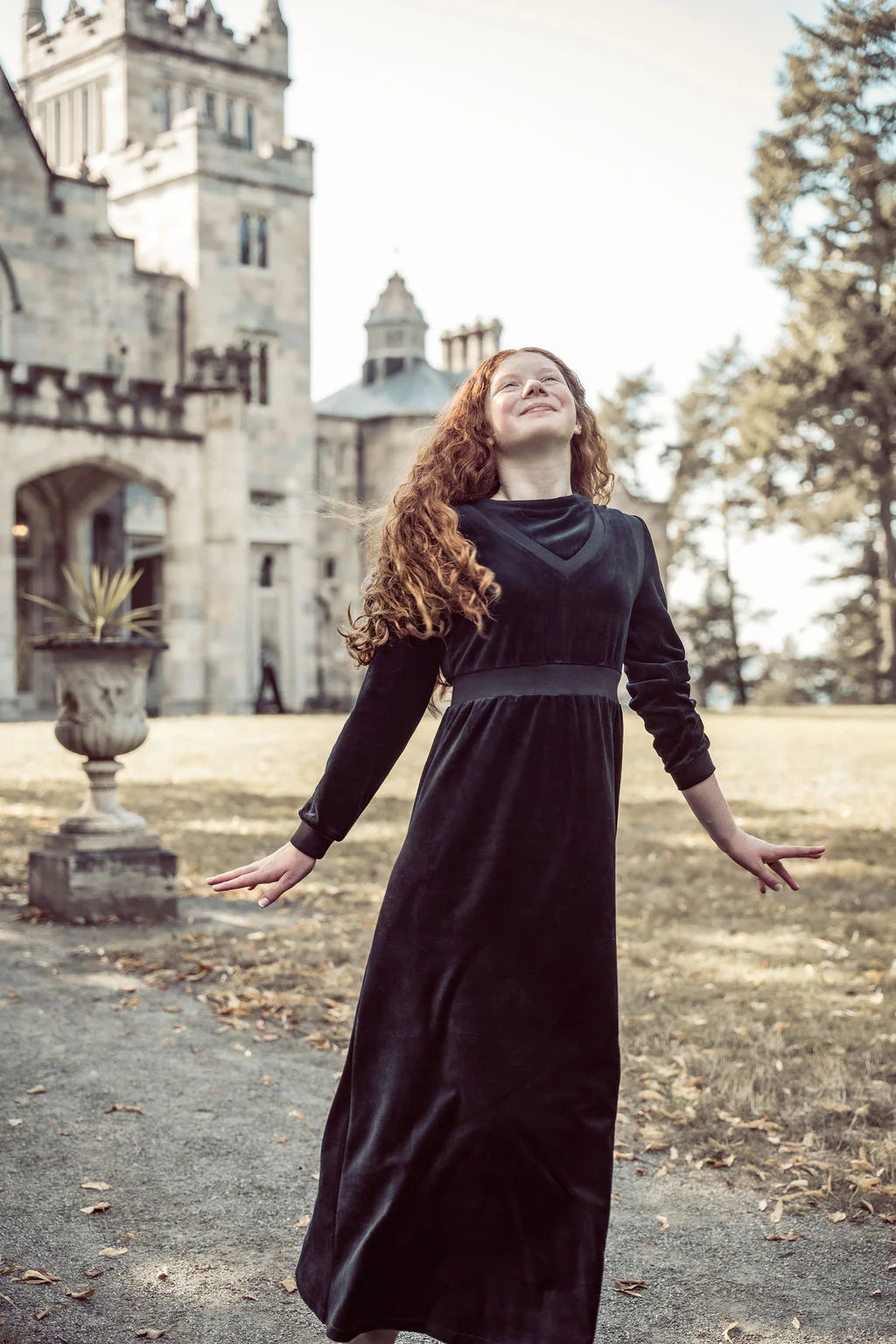 COCO BLANC BLACK VELOUR MAXI DRESS