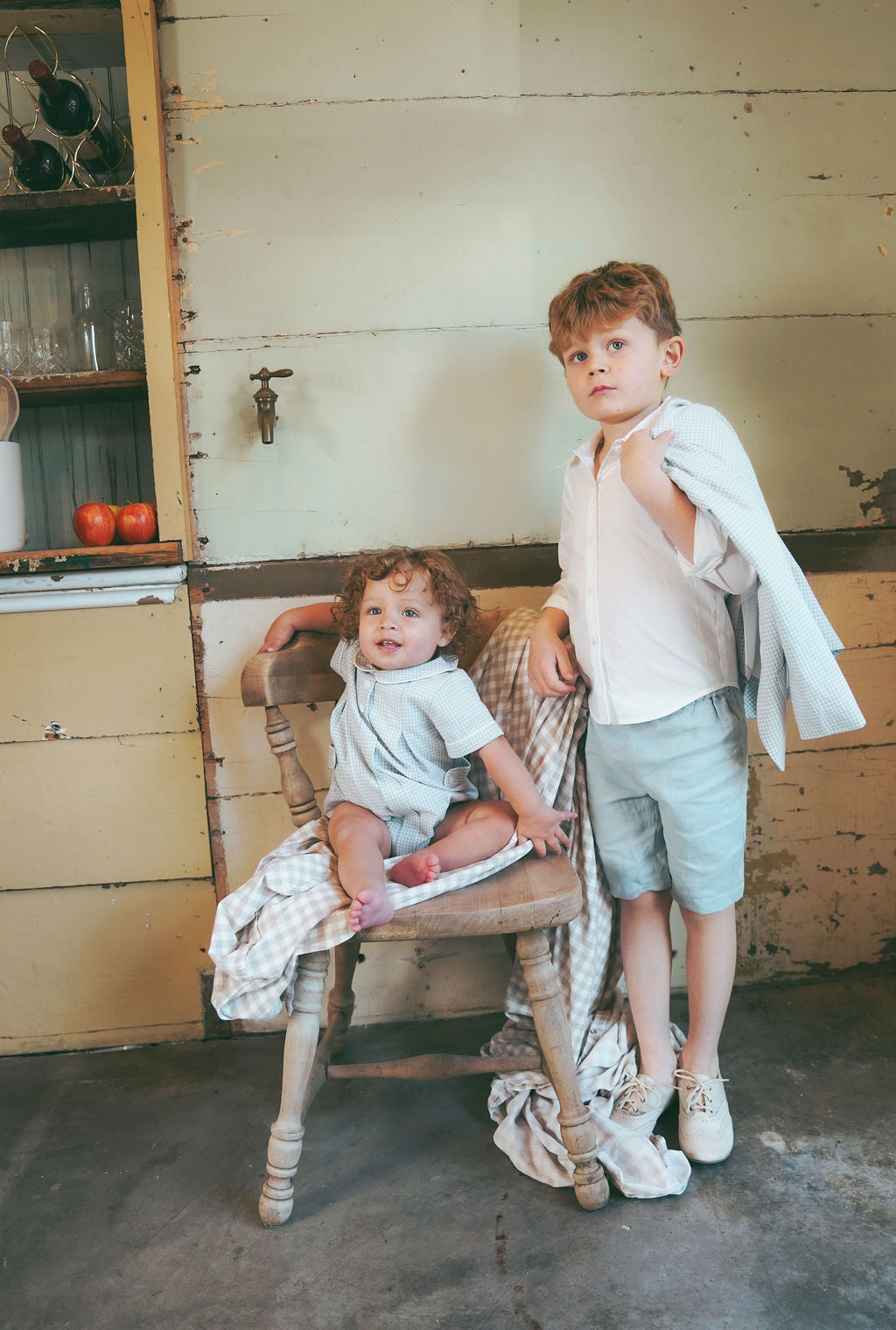 LE BOURDON BLUE LINEN PLEAT ROMPER