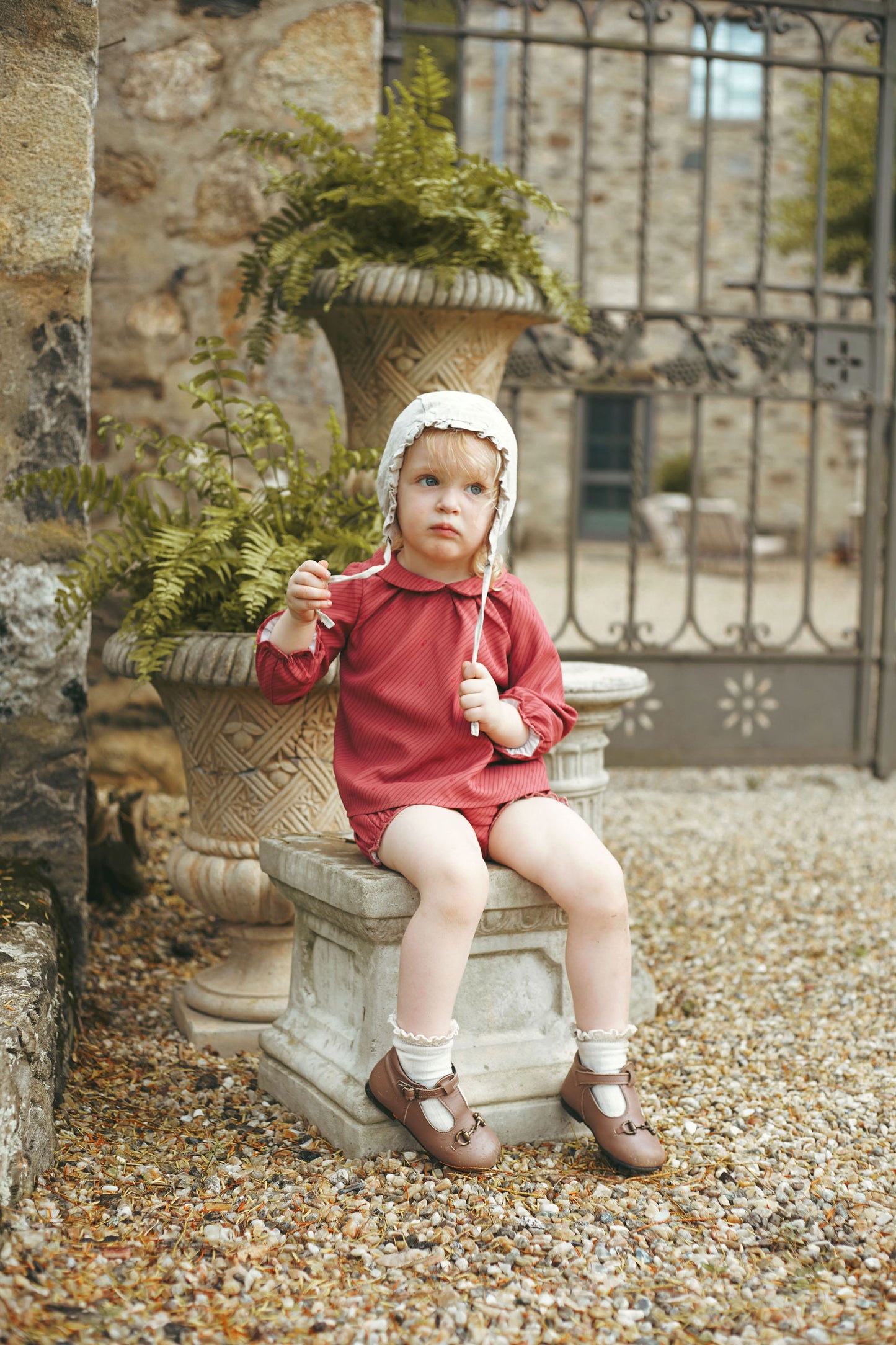 BACE COLLECTION MAUVE STRIPED LOGO BLOOMERS