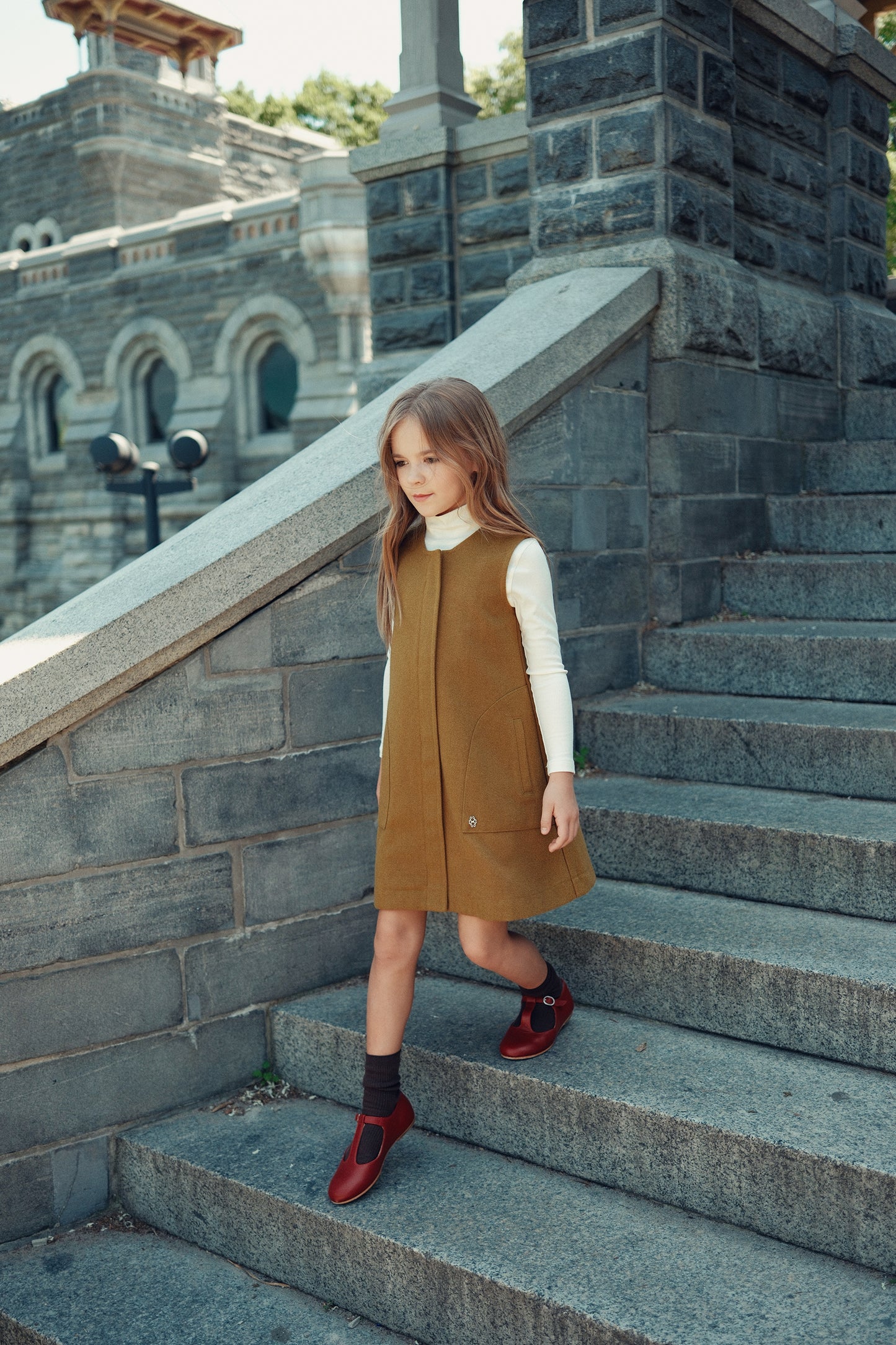 COTTIER MUSTARD POCKET A-LINE JUMPER