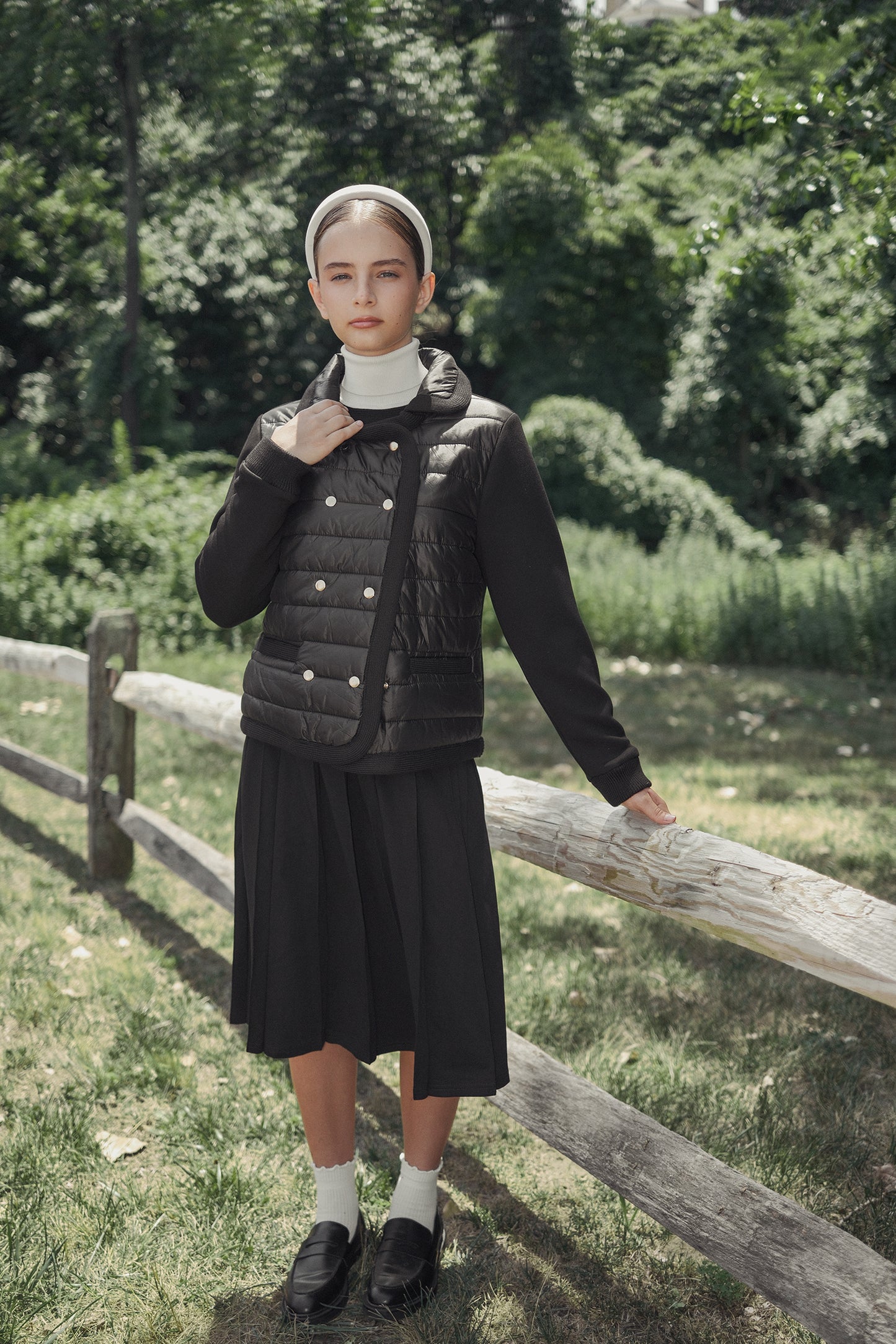 VALENTINA BLACK PUFFER DOUBLE BREASTED JACKET