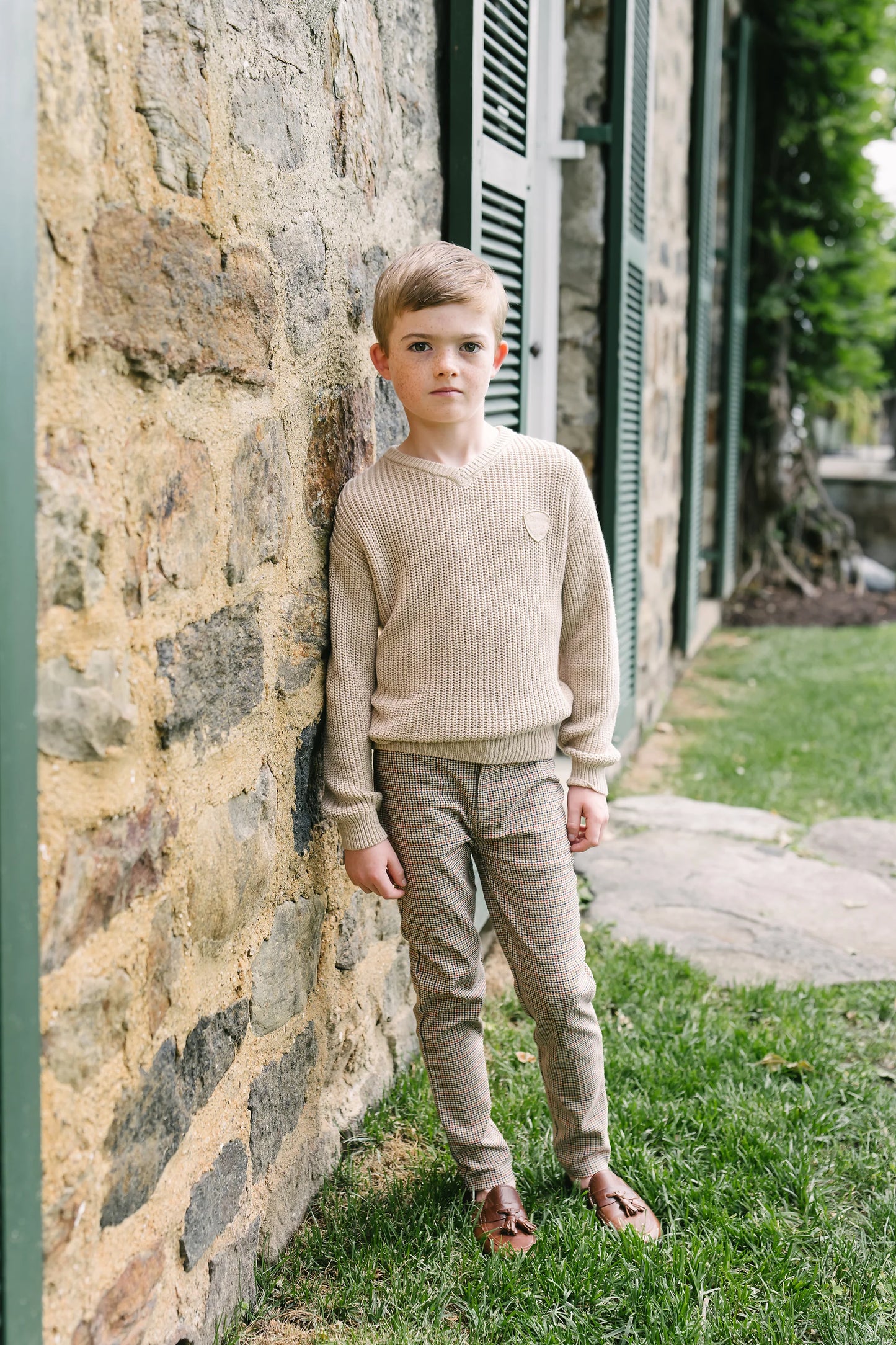 ANALOGIE HOUNDSTOOTH PLAID PANTS