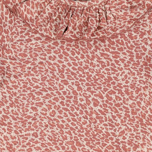 MARMAR COPENHAGEN BERRY ANIMAL PRINT RUFFLE COLLAR TOP