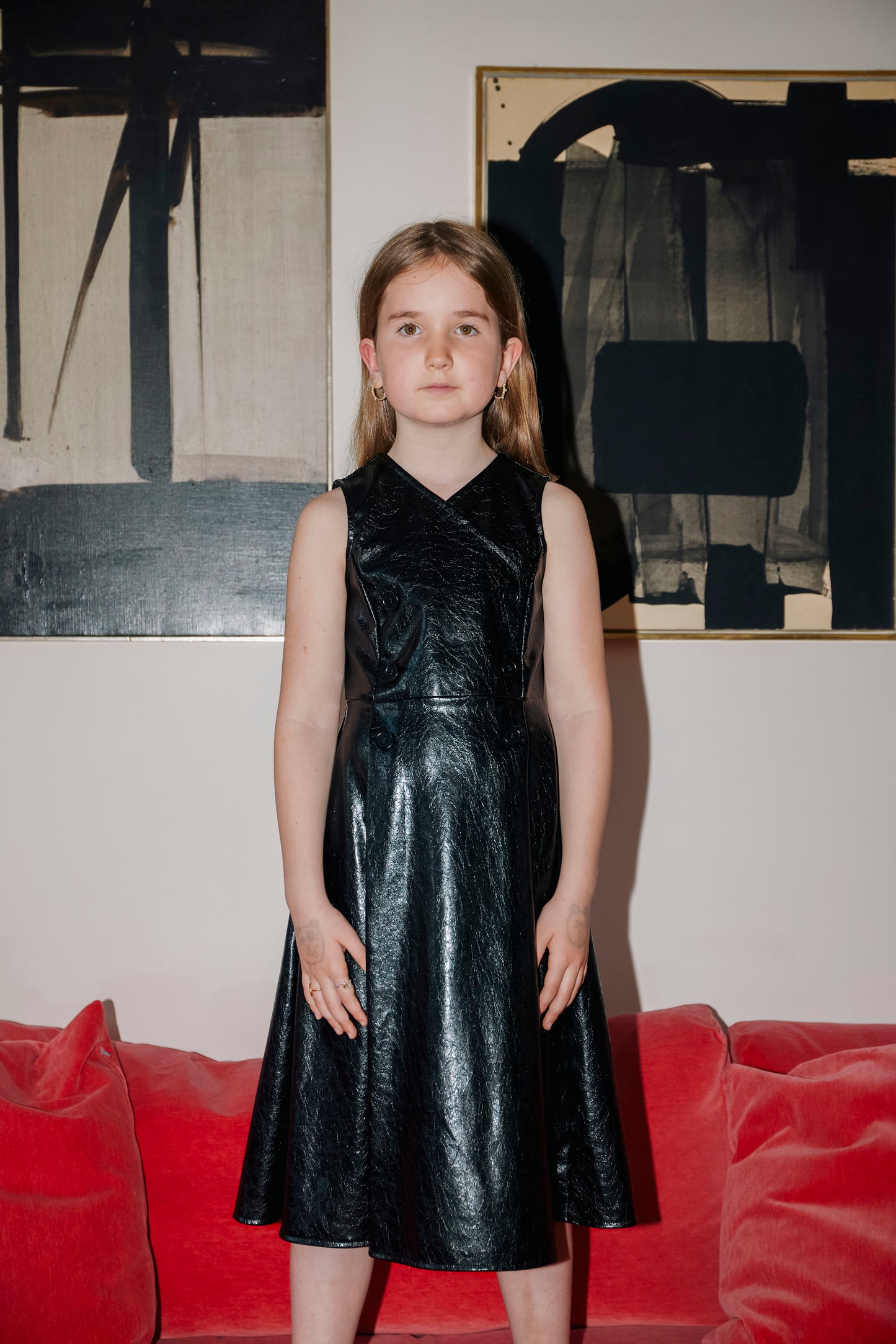CHRISTINA ROHDE BLACK LEATHER DOUBLE BREASTED JUMPER