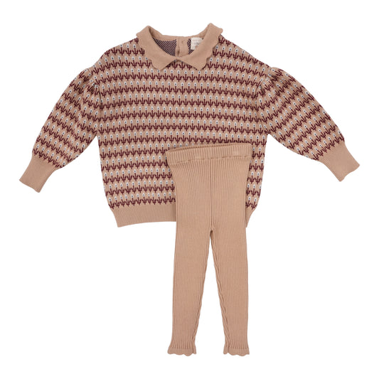 ANALOGIE DUSTY PINK FLORAL KNIT SET